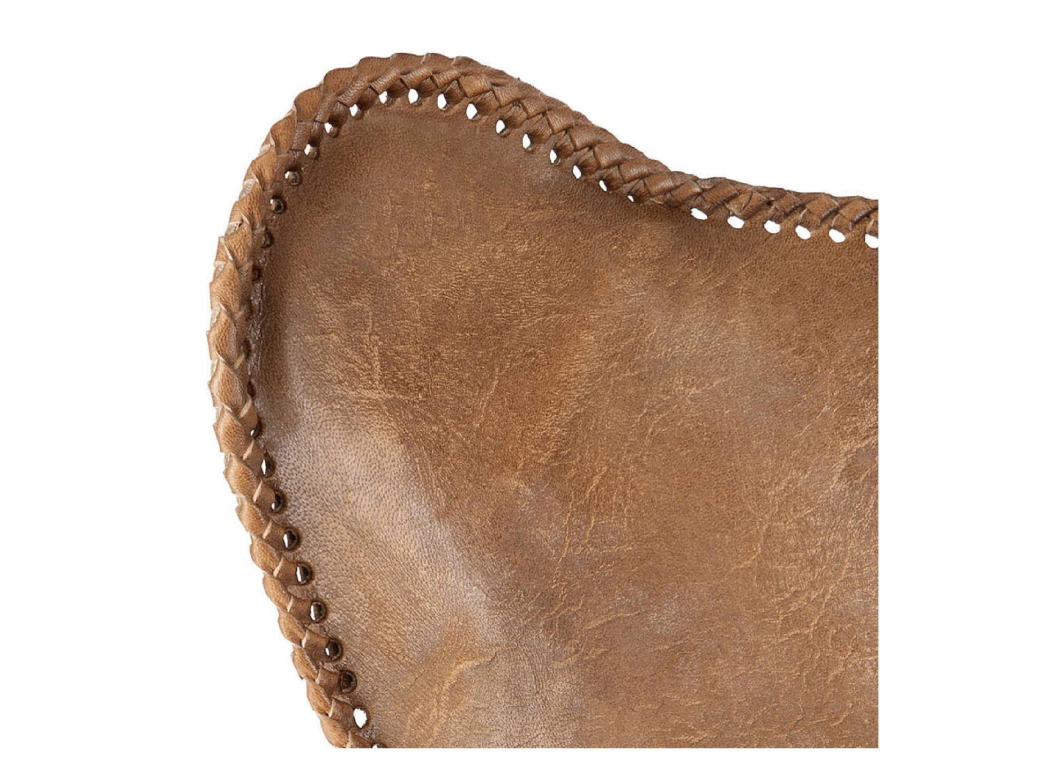 Fauteuil Design en Cuir "Papillon" 73cm Marron