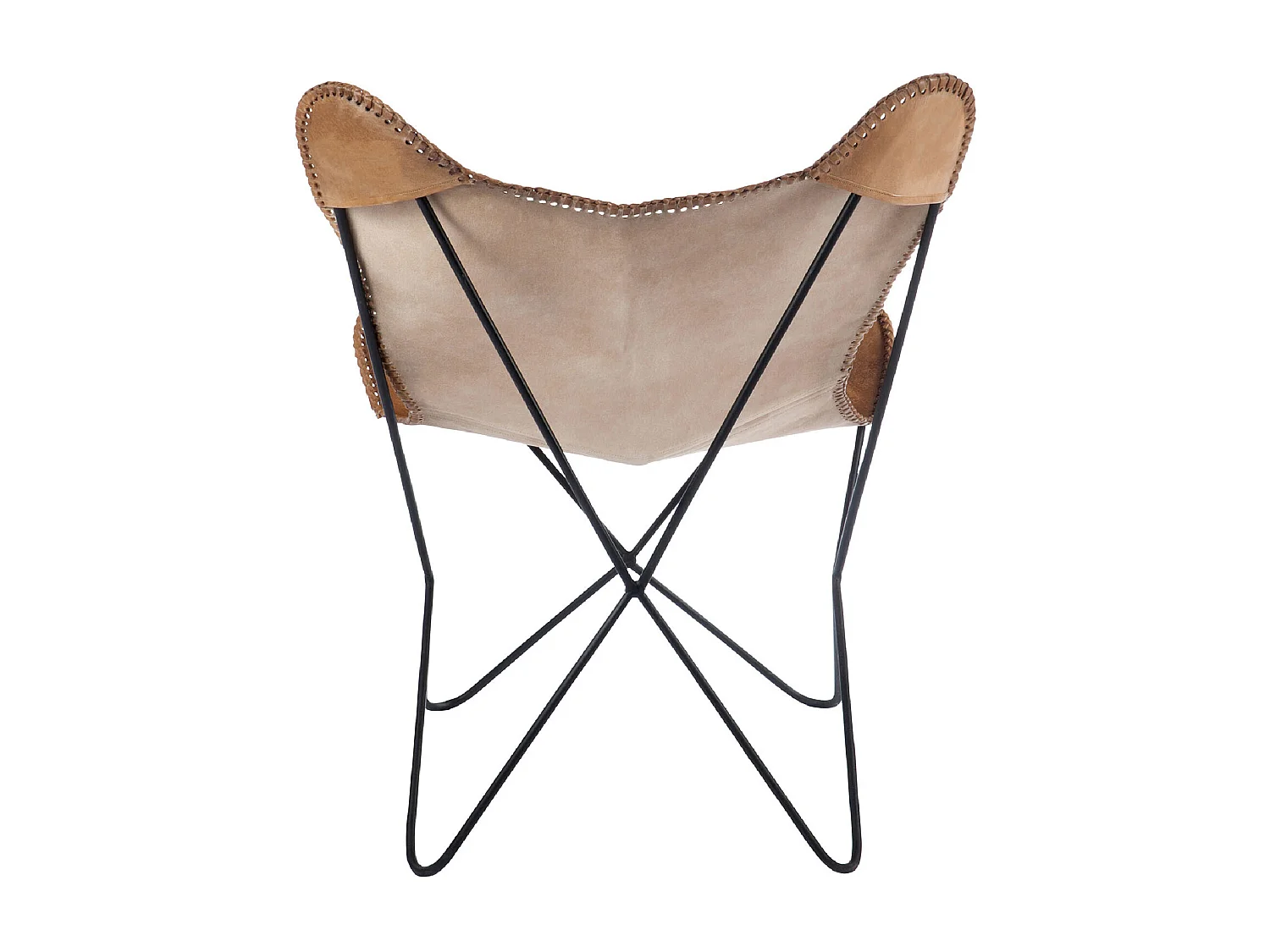Fauteuil Design en Cuir "Papillon" 73cm Marron