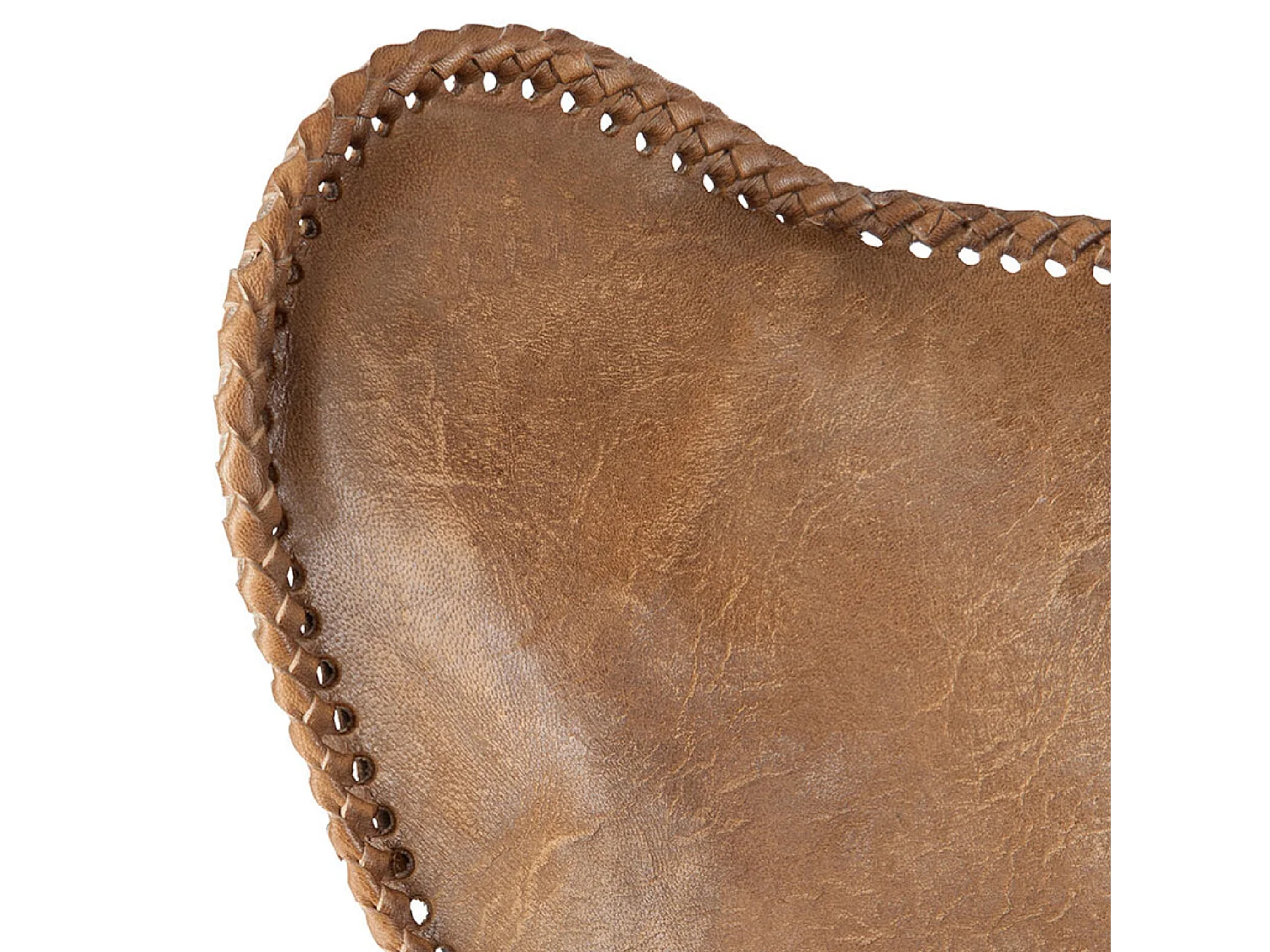 Fauteuil Design en Cuir "Papillon" 73cm Marron