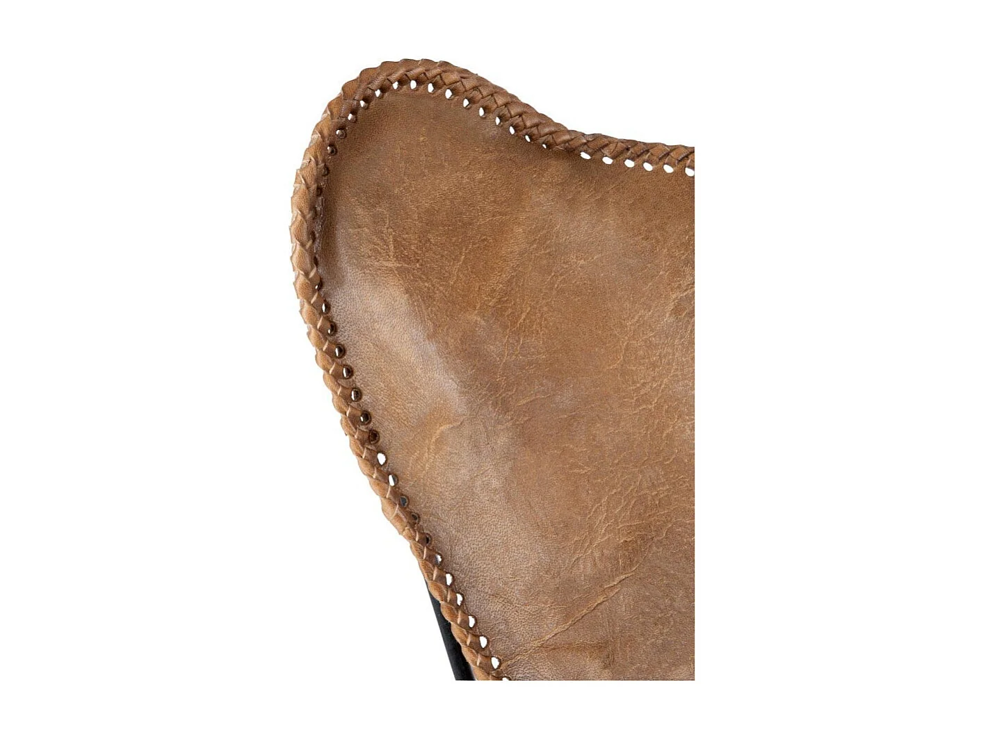 Fauteuil Design en Cuir "Papillon" 73cm Marron