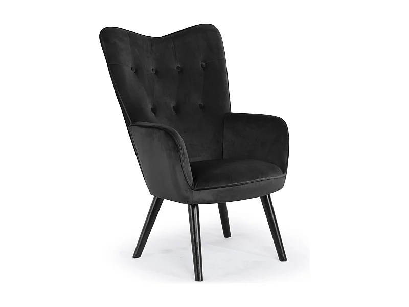 Fauteuil Design en Velours "Artic" 100cm Noir