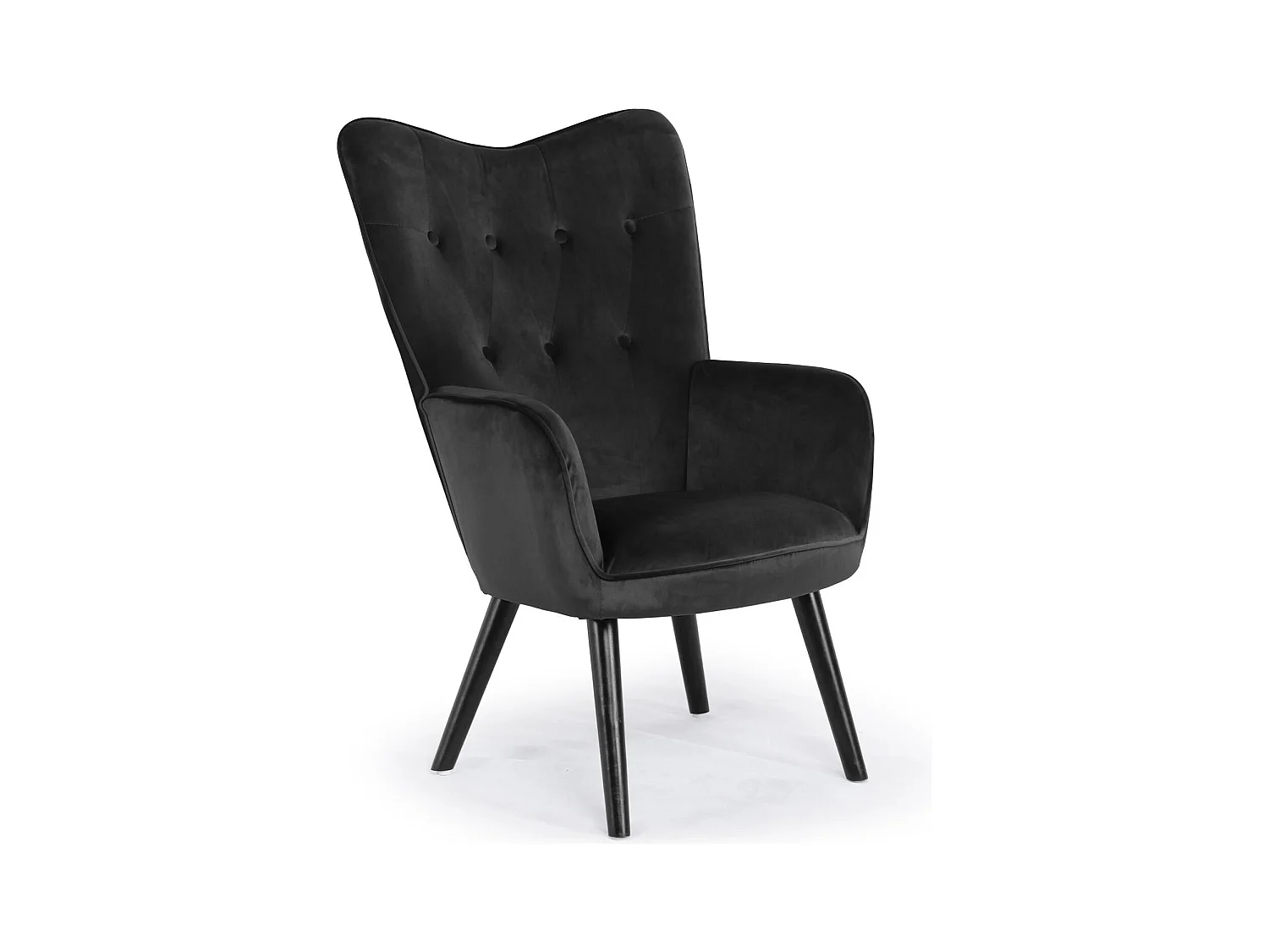 Fauteuil Design en Velours "Artic" 100cm Noir