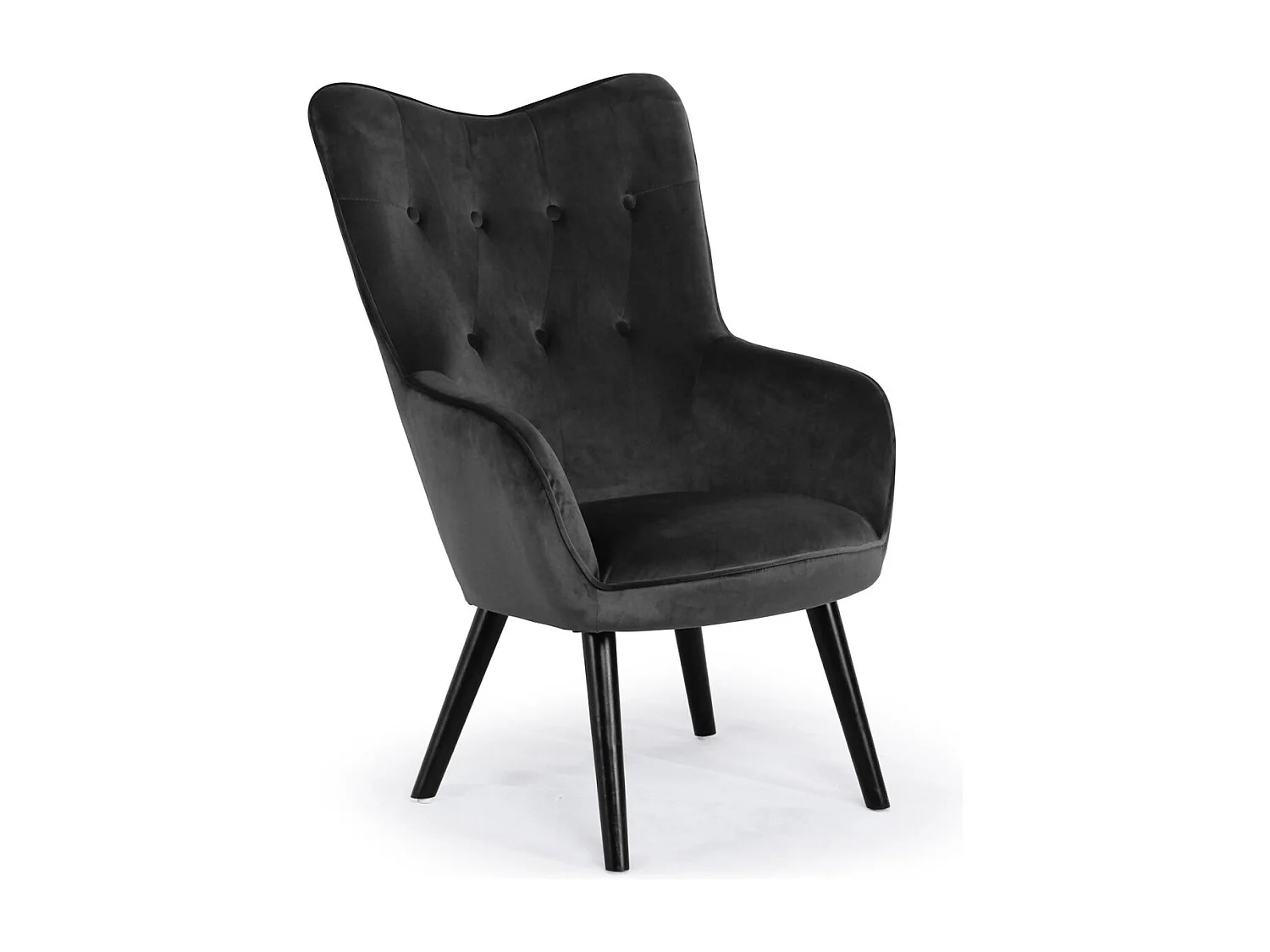 Fauteuil Design en Velours "Artic" 100cm Noir