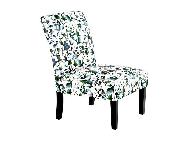 Fauteuil Design Imprimé "Indira" 92cm Beige & Vert