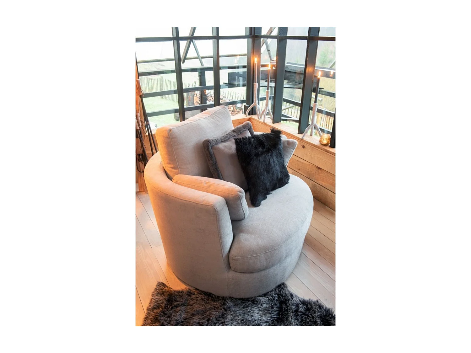 Fauteuil Pivotant "Swiv" 109cm Gris