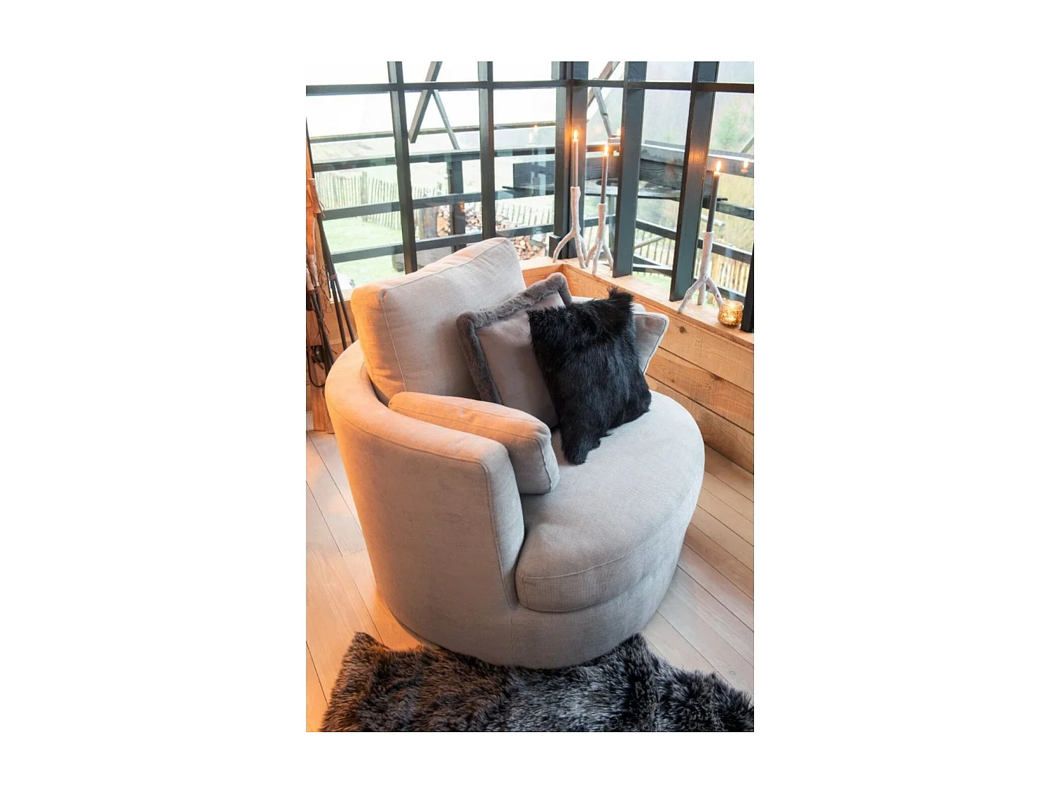 Fauteuil Pivotant "Swiv" 109cm Gris