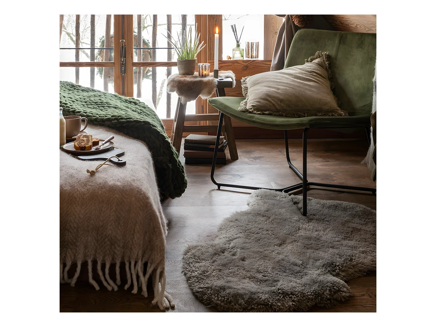 Fauteuil Lounge Design "Isabel" 76cm Vert