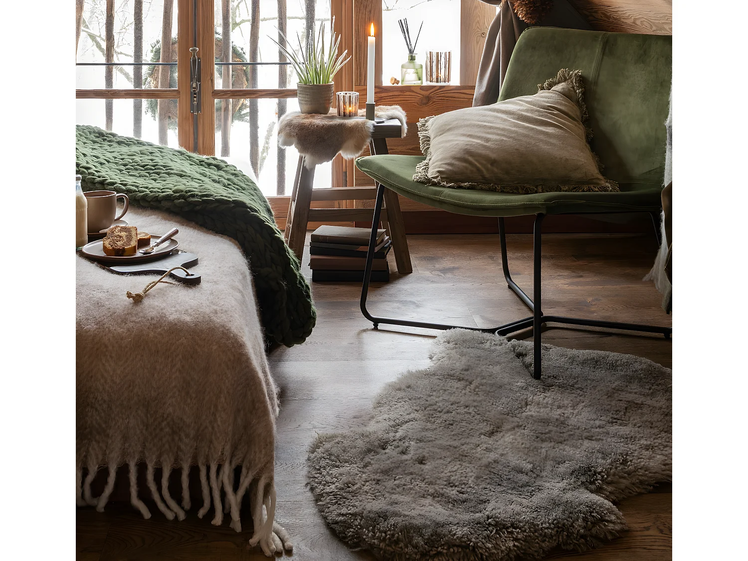 Fauteuil Lounge Design "Isabel" 76cm Vert