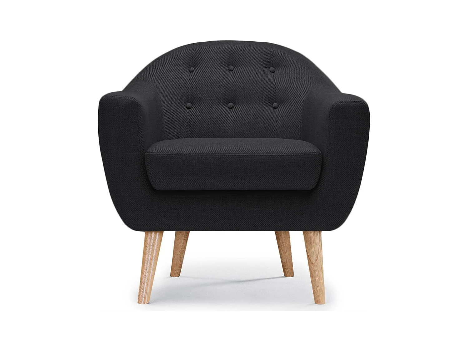 Poltrona scandinava Savoy in tessuto Nero
