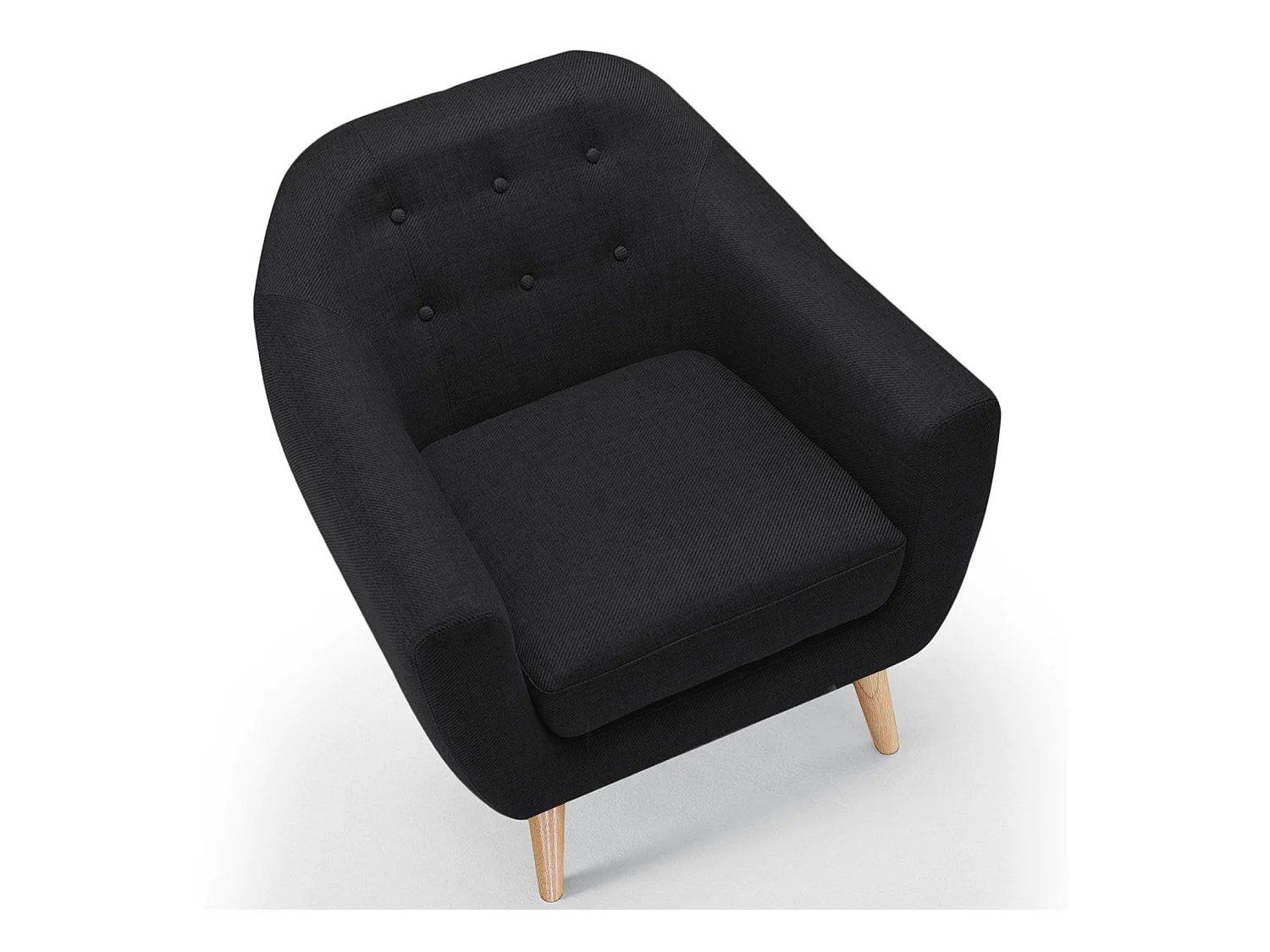 Poltrona scandinava Savoy in tessuto Nero