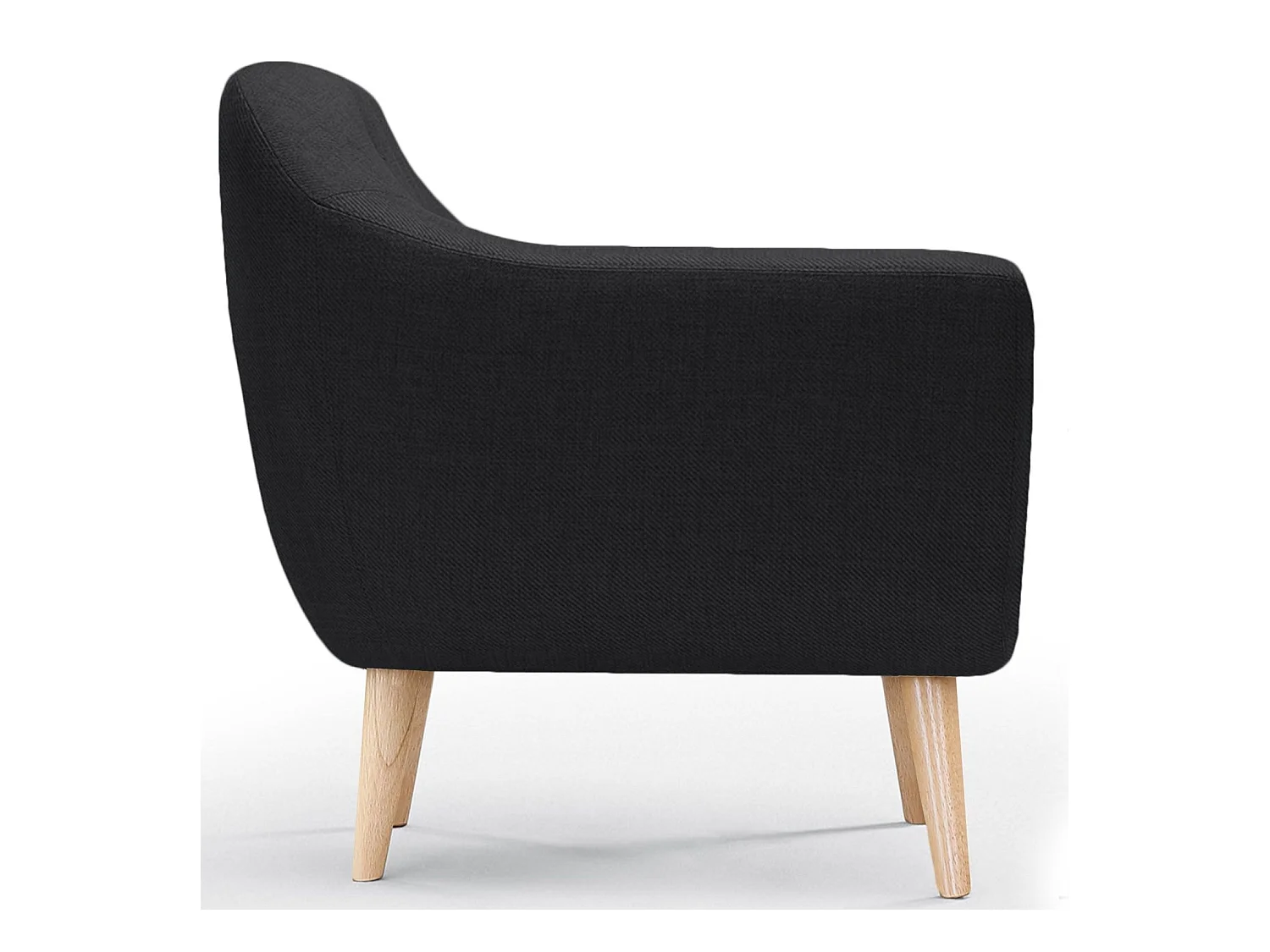 Poltrona scandinava Savoy in tessuto Nero