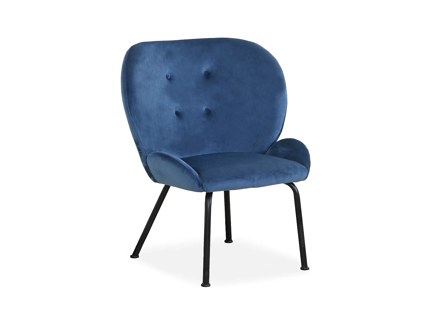 Fauteuil Design en Velours "Giovanni" 86cm Bleu