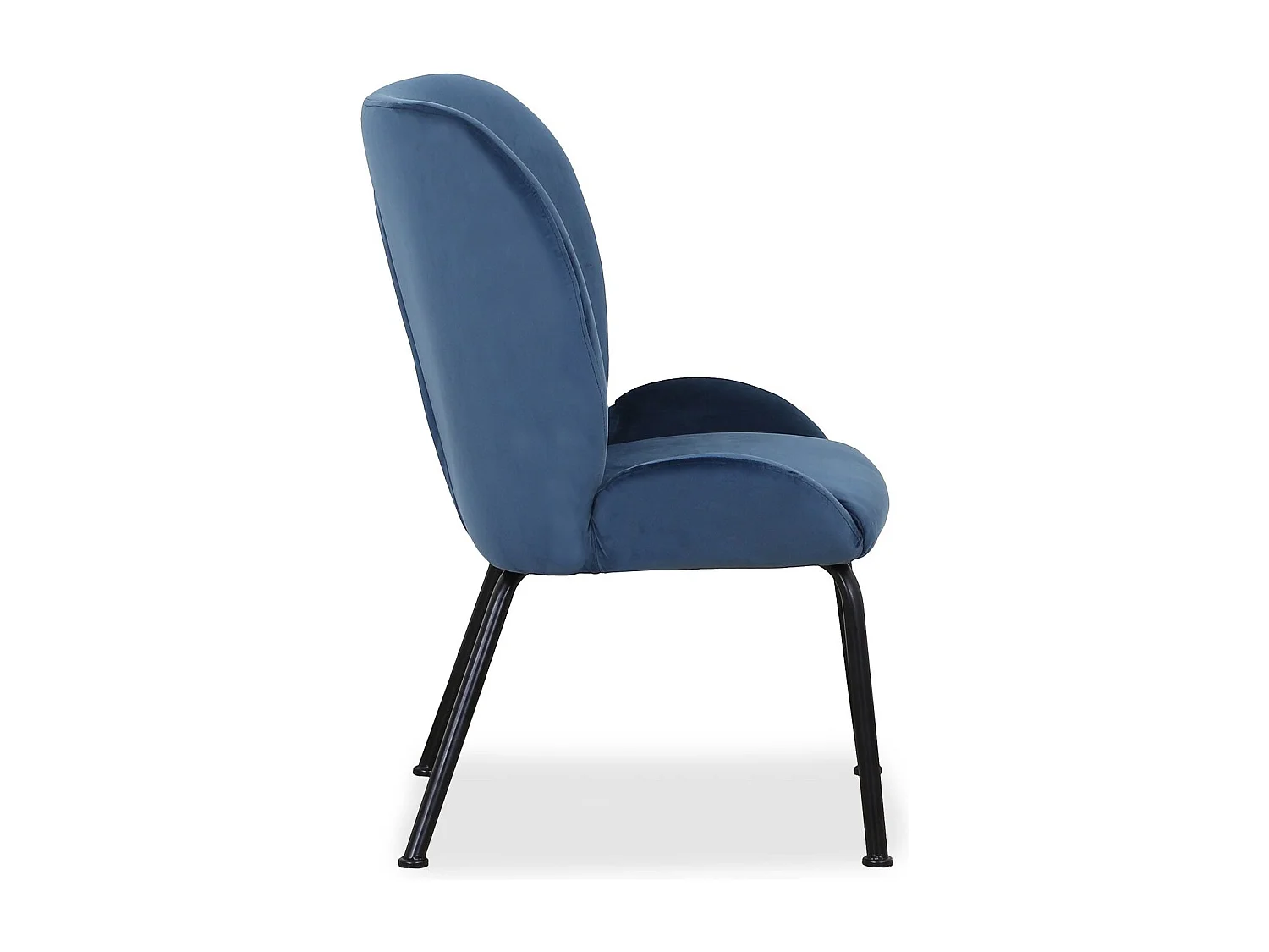 Fauteuil Design en Velours "Giovanni" 86cm Bleu