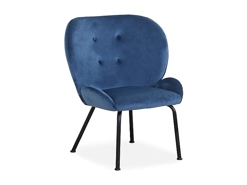 Fauteuil Coco Velours Bleu