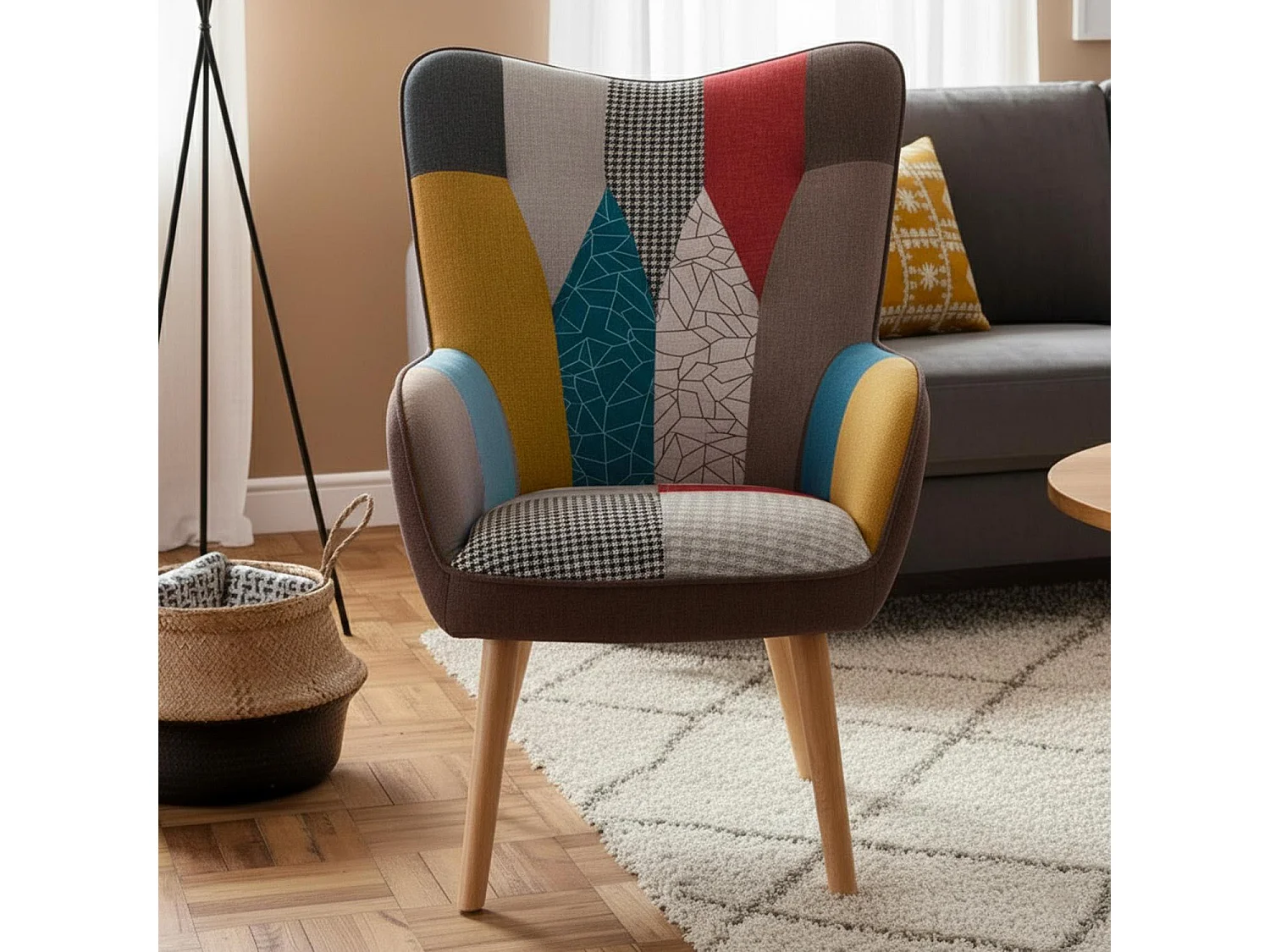Fauteuil Design Patchwork "Artic" 100cm Multicolore
