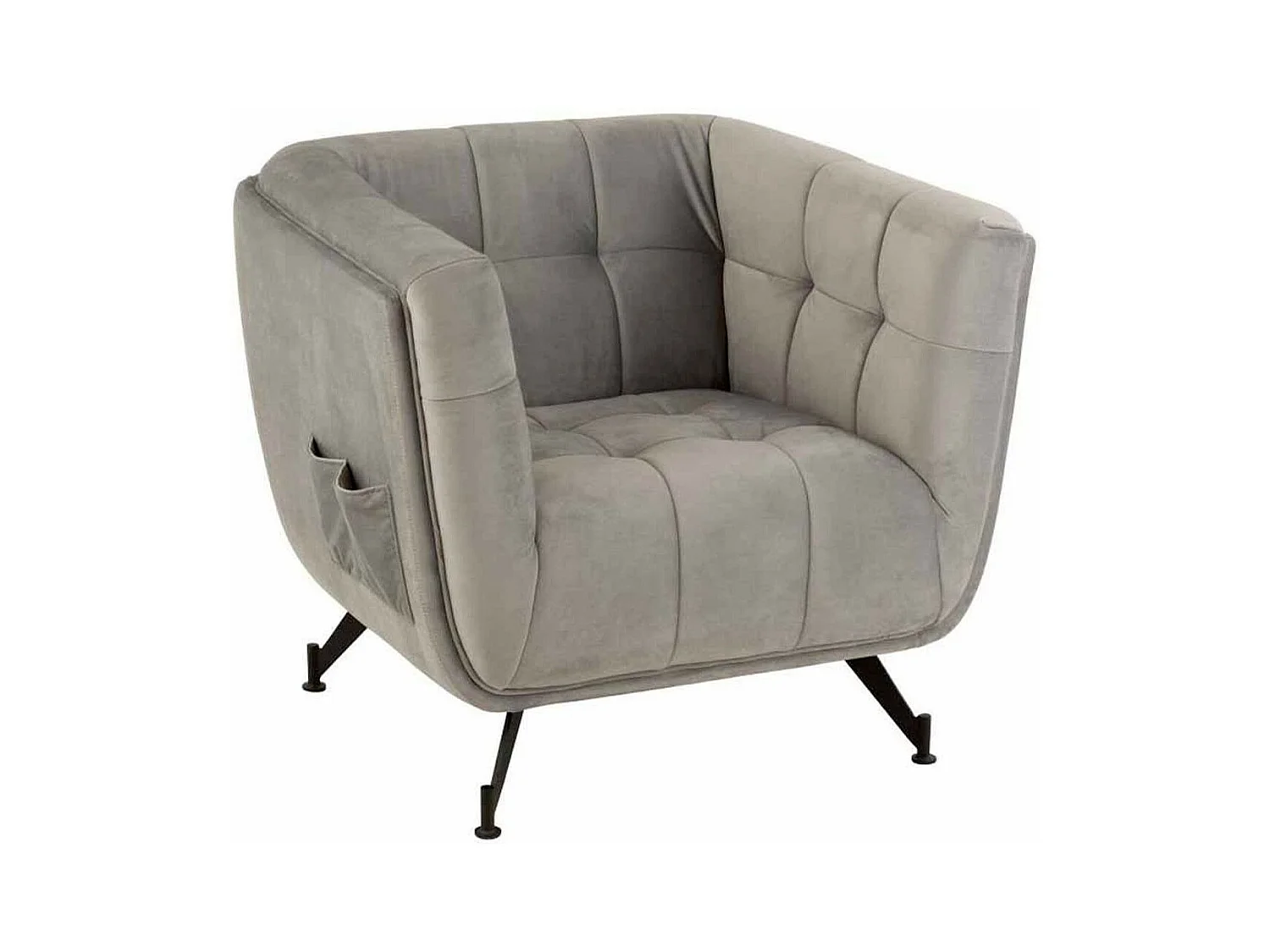 Fauteuil Lounge Design "Conforad" 95cm Gris Clair