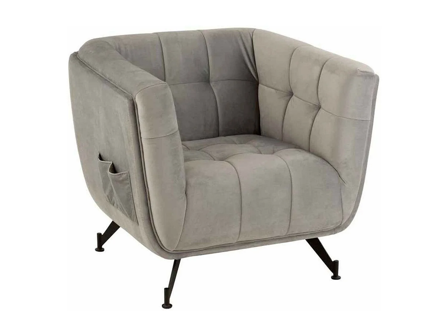 Fauteuil Lounge Design "Conforad" 95cm Gris Clair
