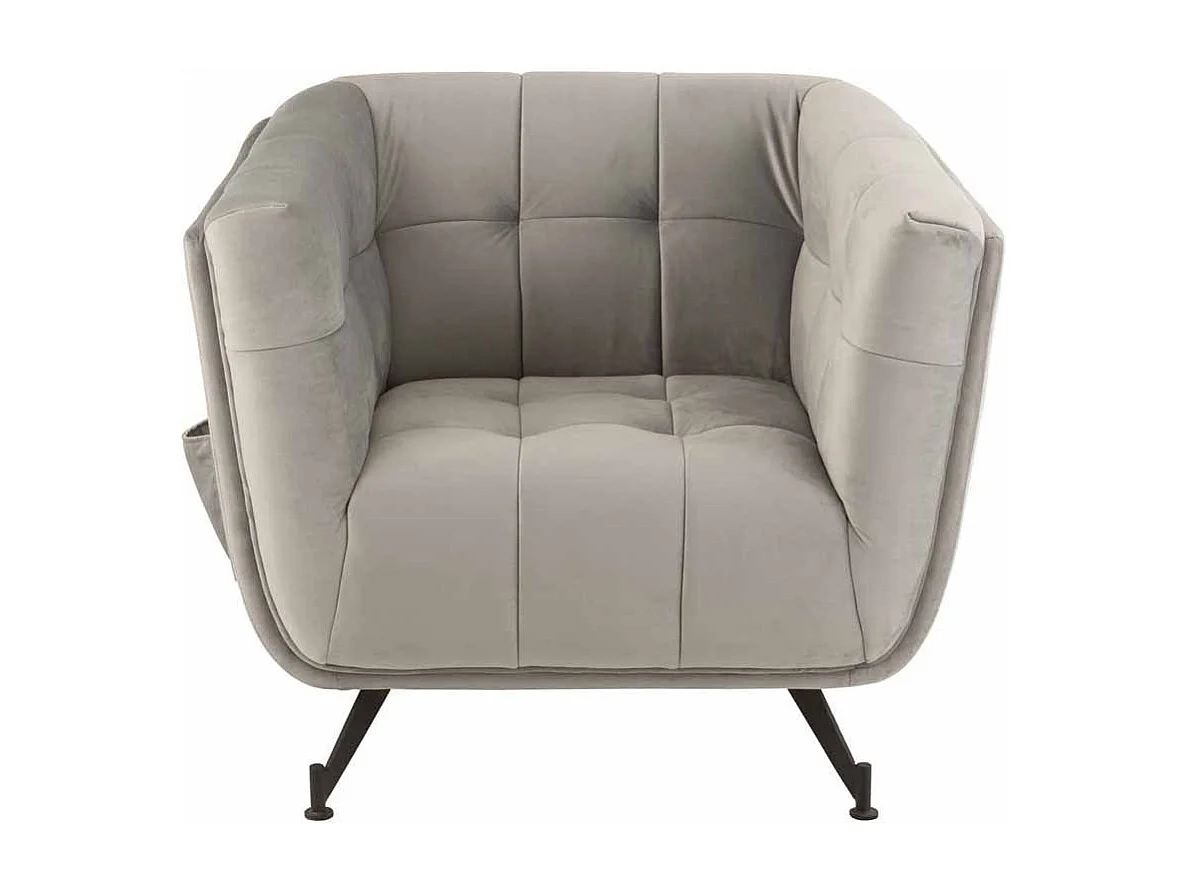 Fauteuil Lounge Design "Conforad" 95cm Gris Clair