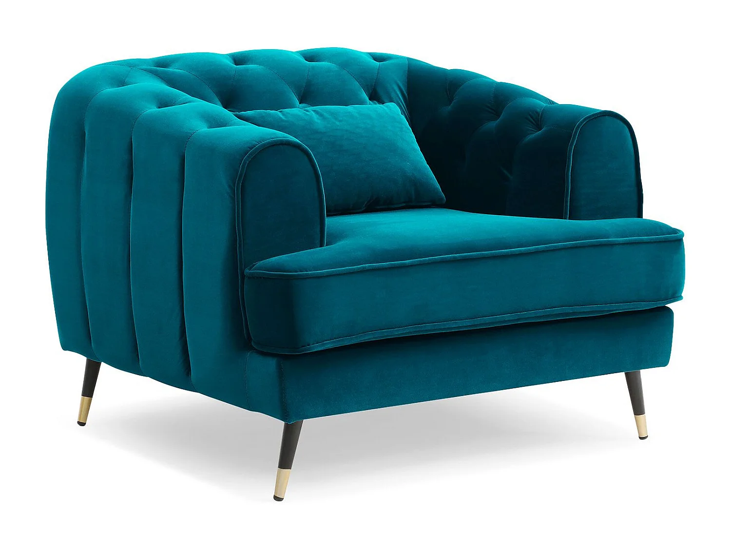 Fauteuil capitonné style boudoir Glams Velours Bleu canard
