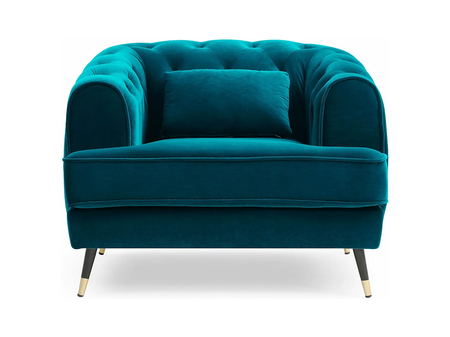Fauteuil capitonné style boudoir Glams Velours Bleu canard