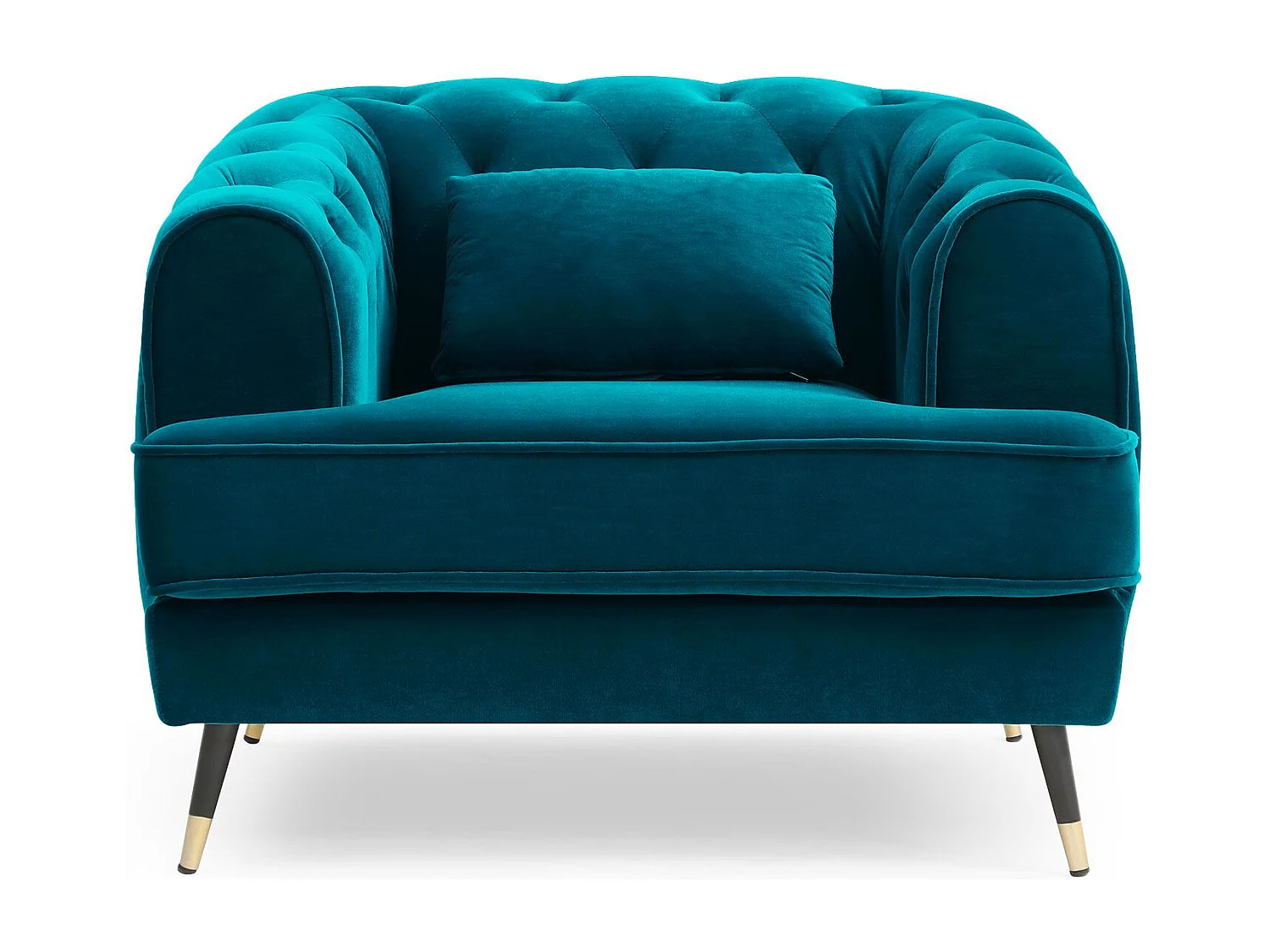 Fauteuil capitonné style boudoir Glams Velours Bleu canard