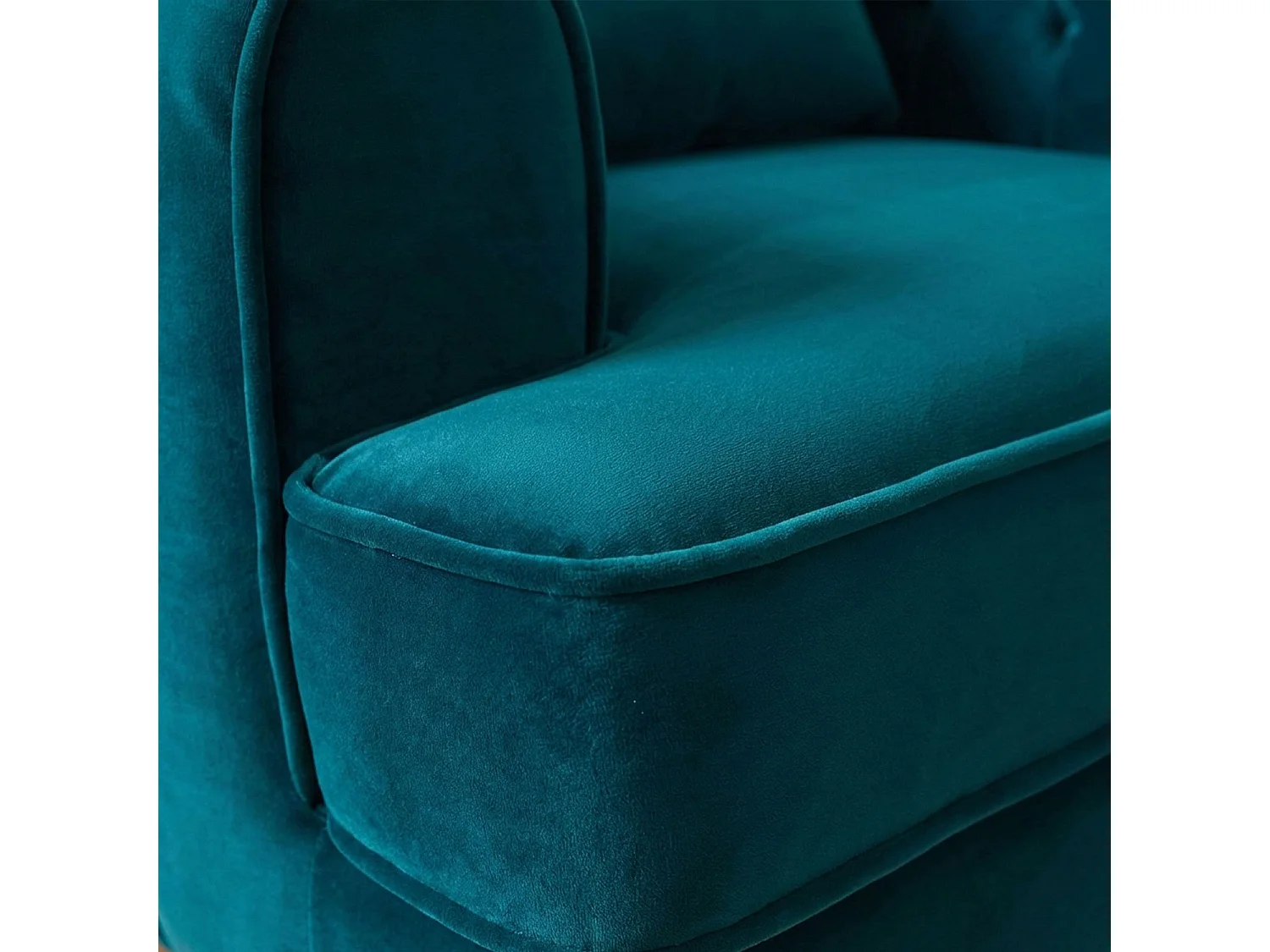Fauteuil capitonné style boudoir Glams Velours Bleu canard