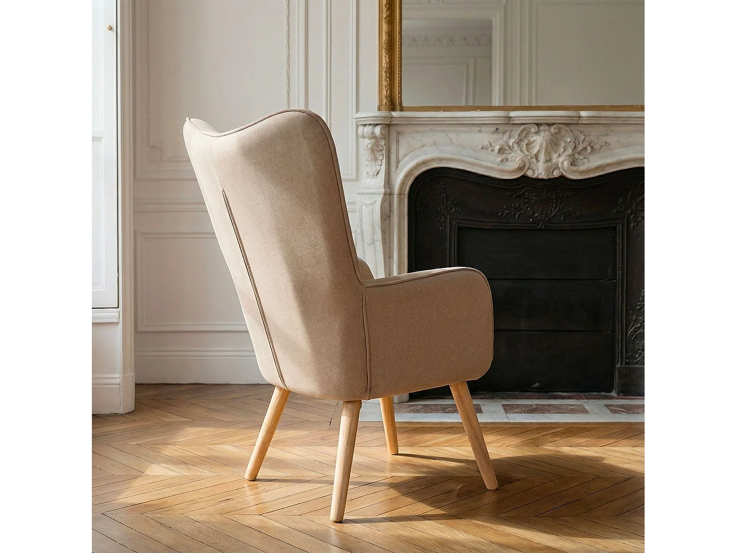 Fauteuil Scandinave "Aimee" 67cm Beige