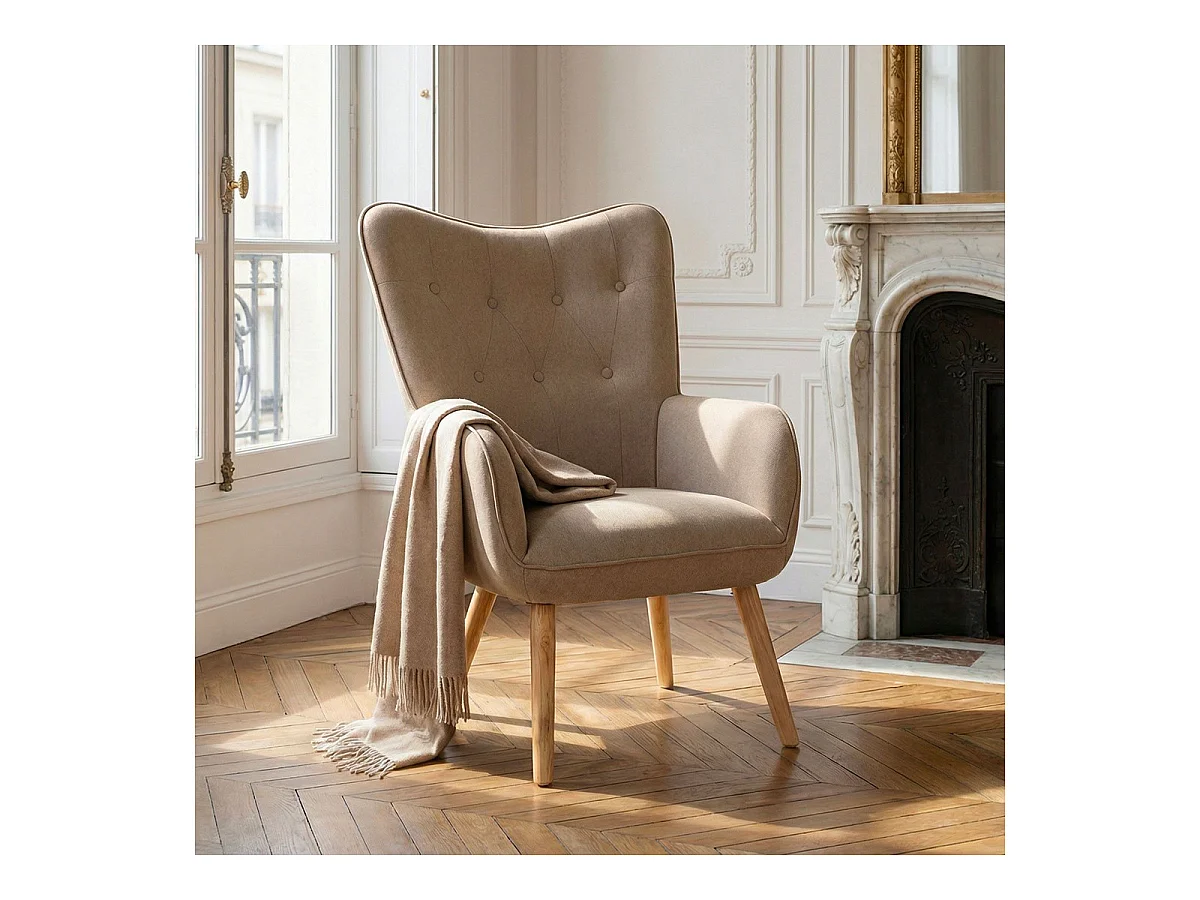 Skandinavischer Sessel "Aimee" Beige Bequem und Elegant