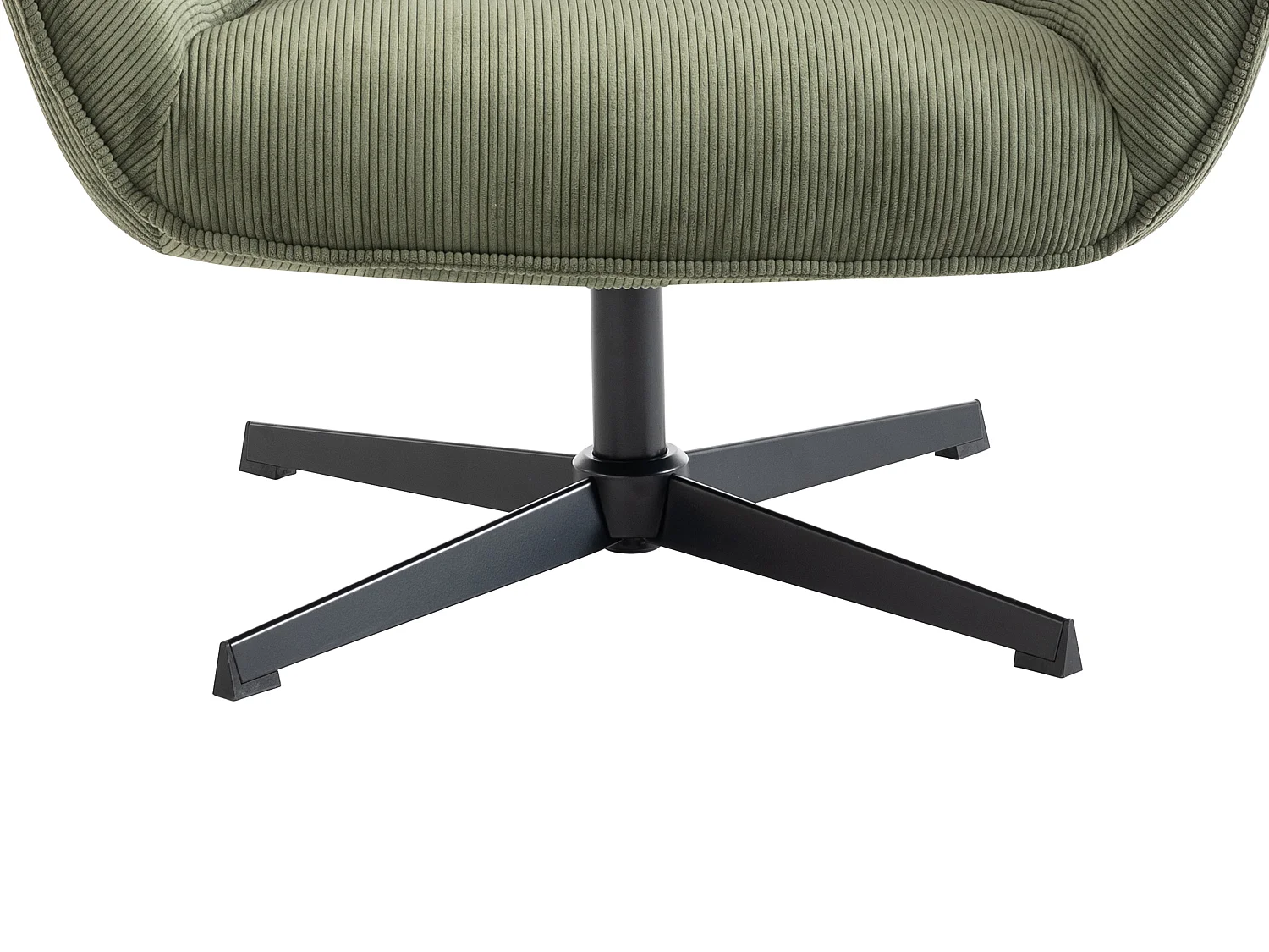 Poltrona giratória veludo canelado verde - GALATI