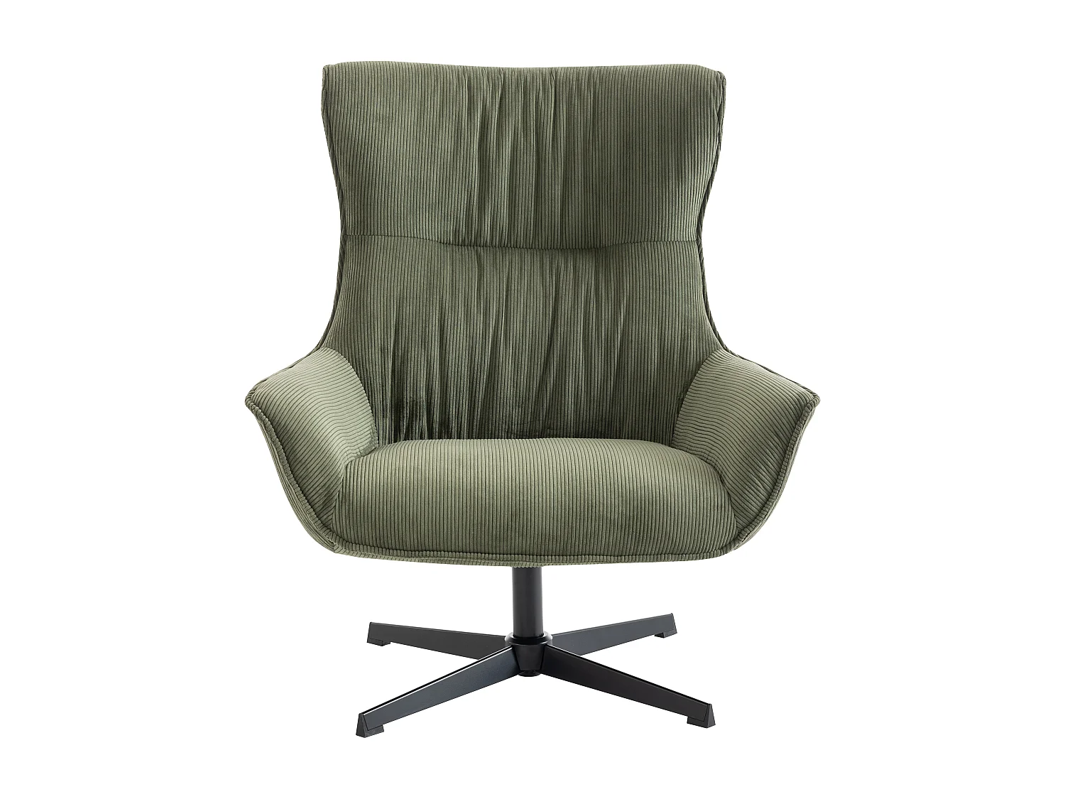 Fotel obrotowy z zielonego sztruksu - GALATI