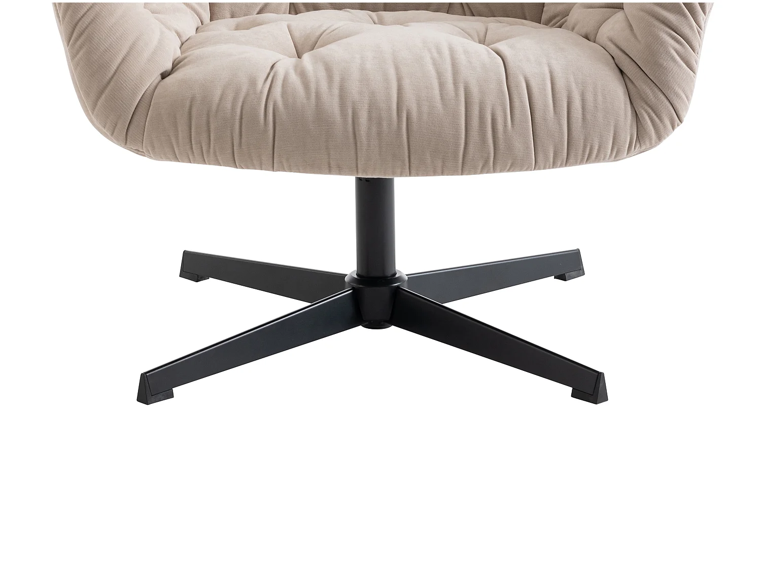 Fauteuil pivotant en tissu beige OPHELIE