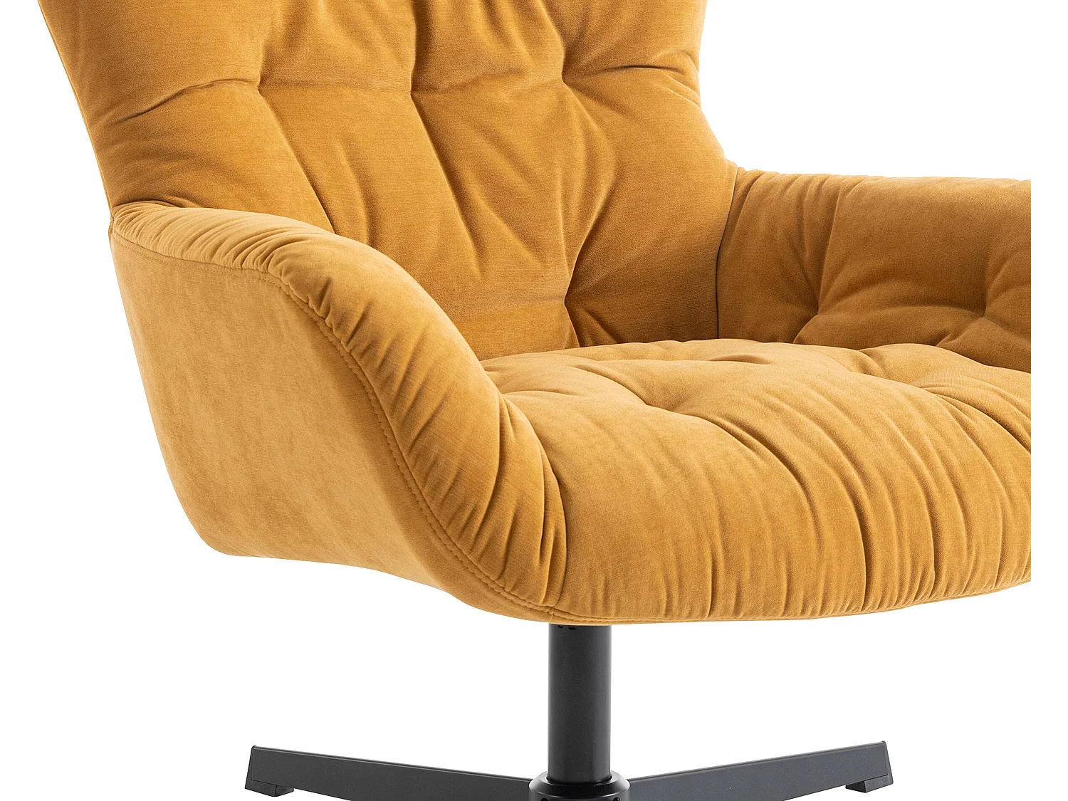 Fauteuil pivotant en tissu jaune OPHELIE