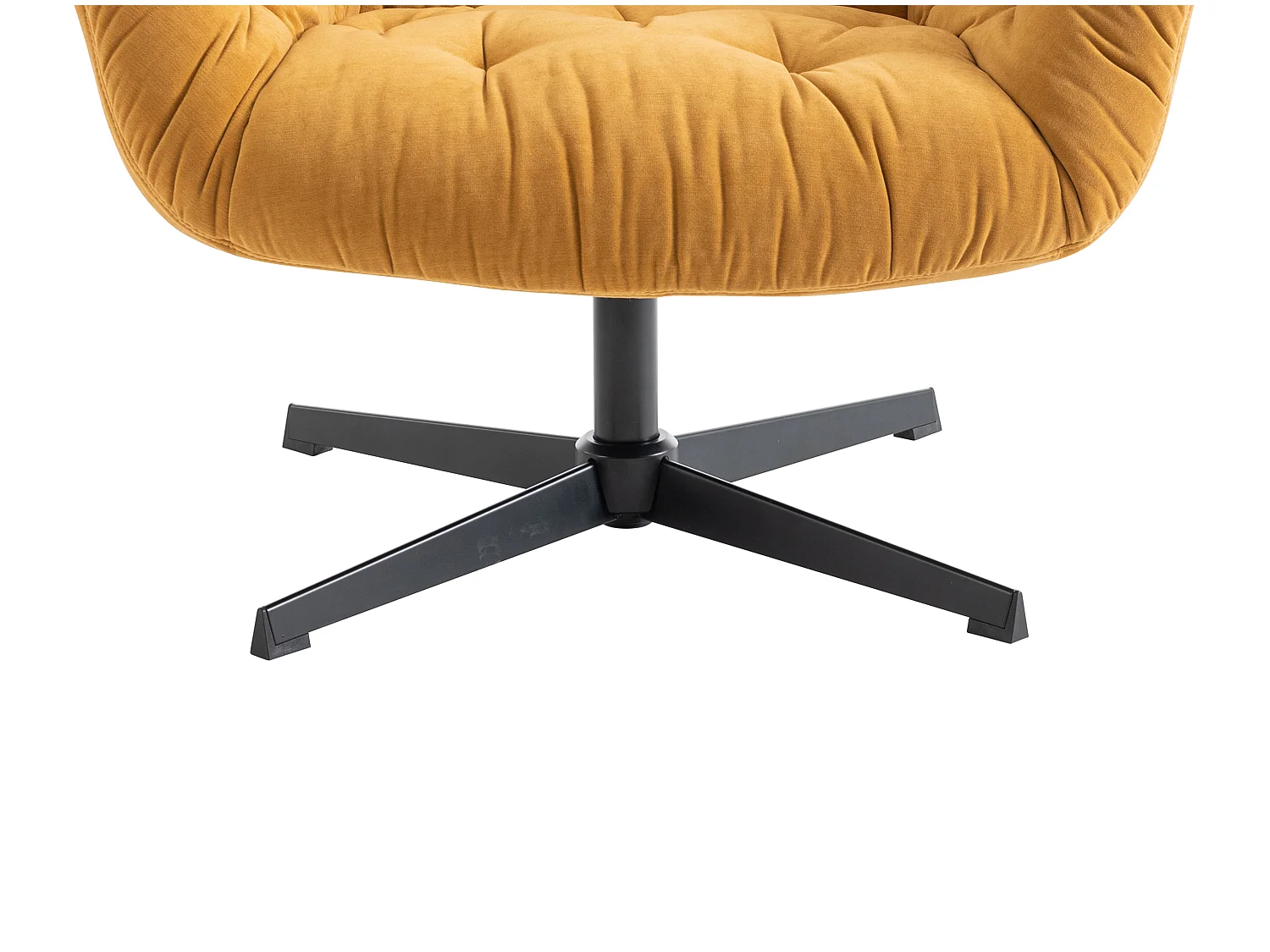 Fauteuil pivotant en tissu jaune OPHELIE