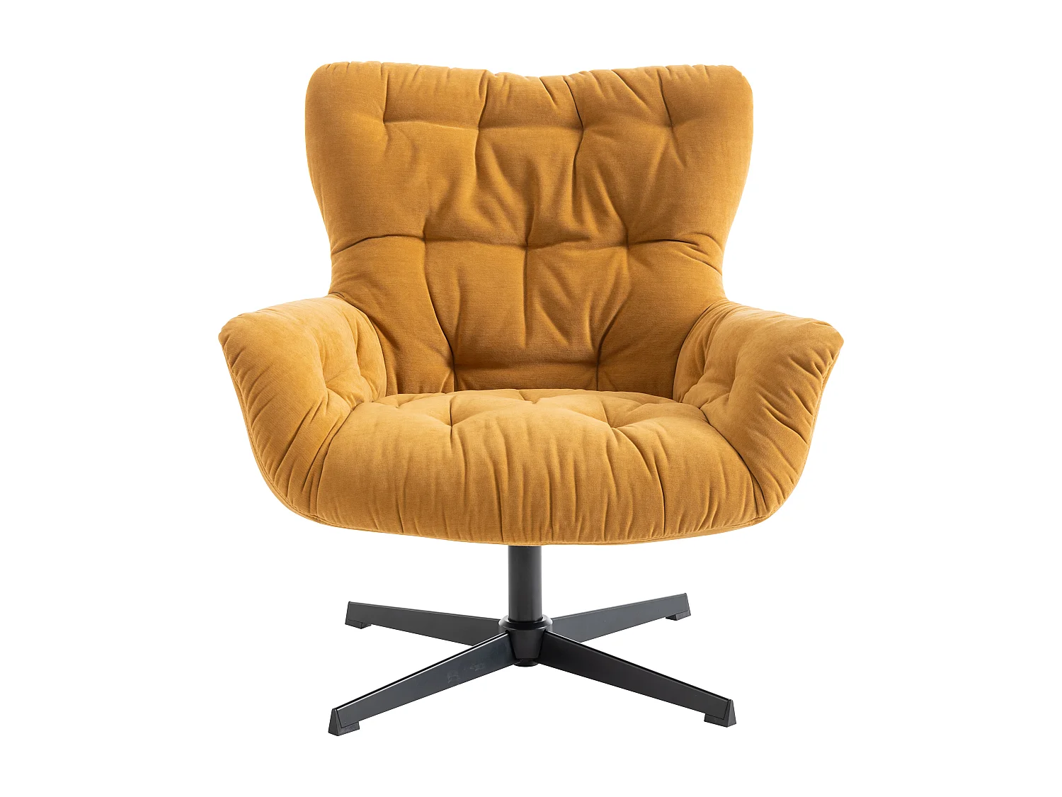 Fauteuil pivotant en tissu jaune OPHELIE