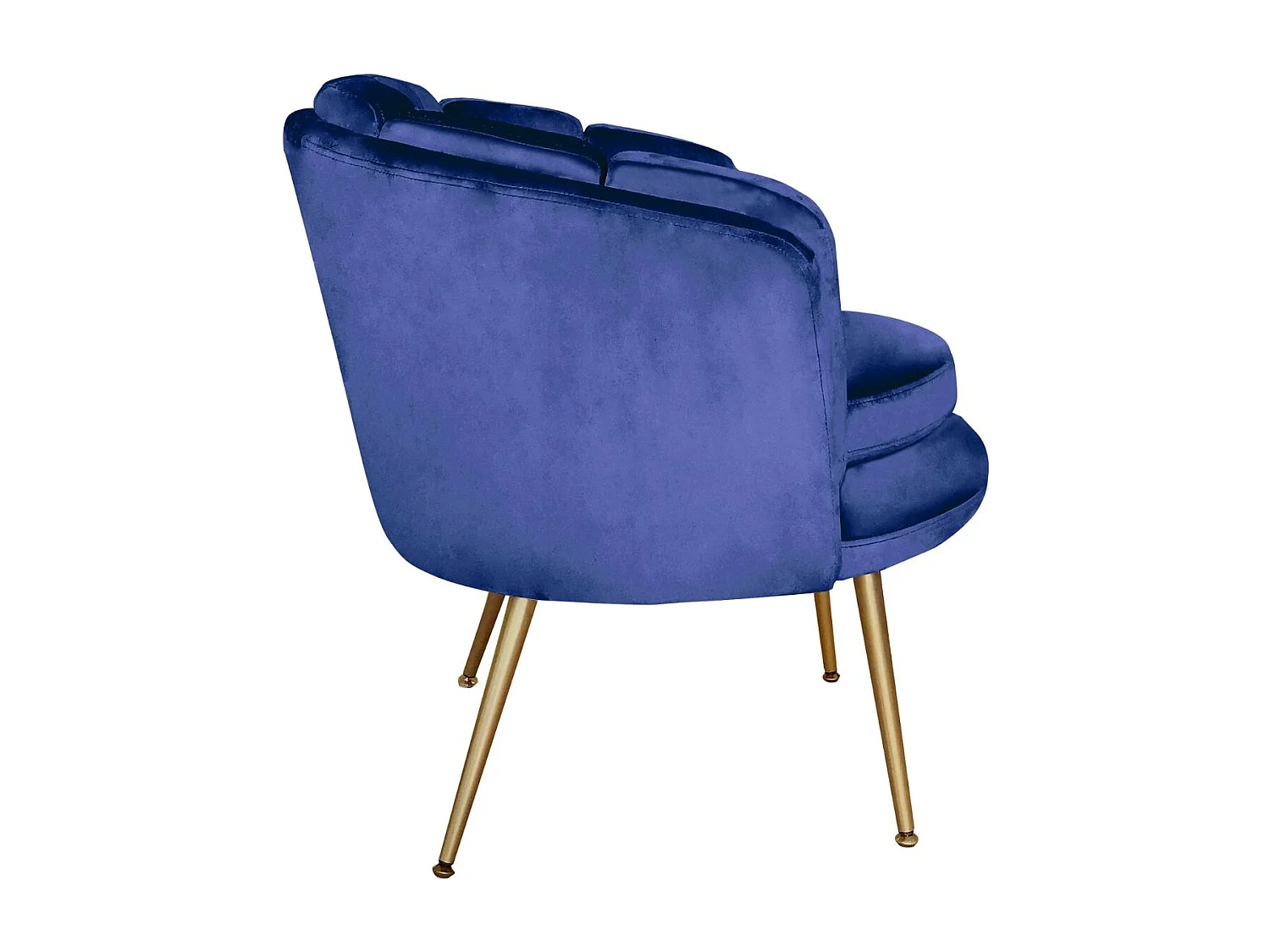 Poltrona rotonda in velluto blu Brenda