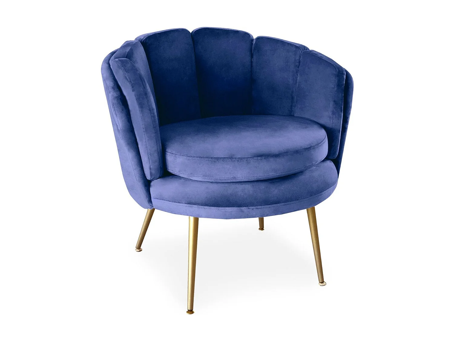 Runder Samt Sessel "Dabren" Blau - Modern und Bequem