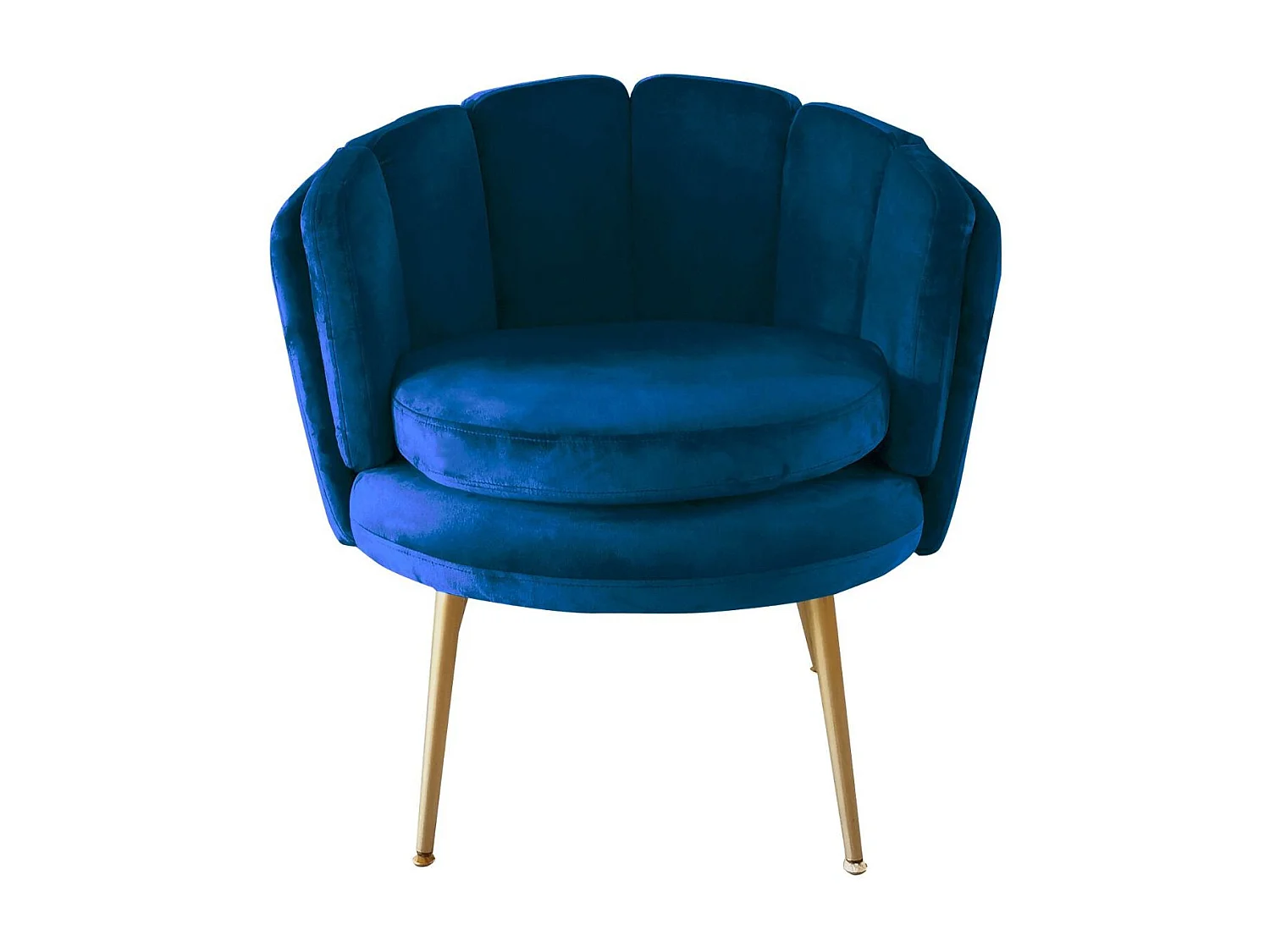Fauteuil Arrondi en Velours "Dabren" 80cm Bleu