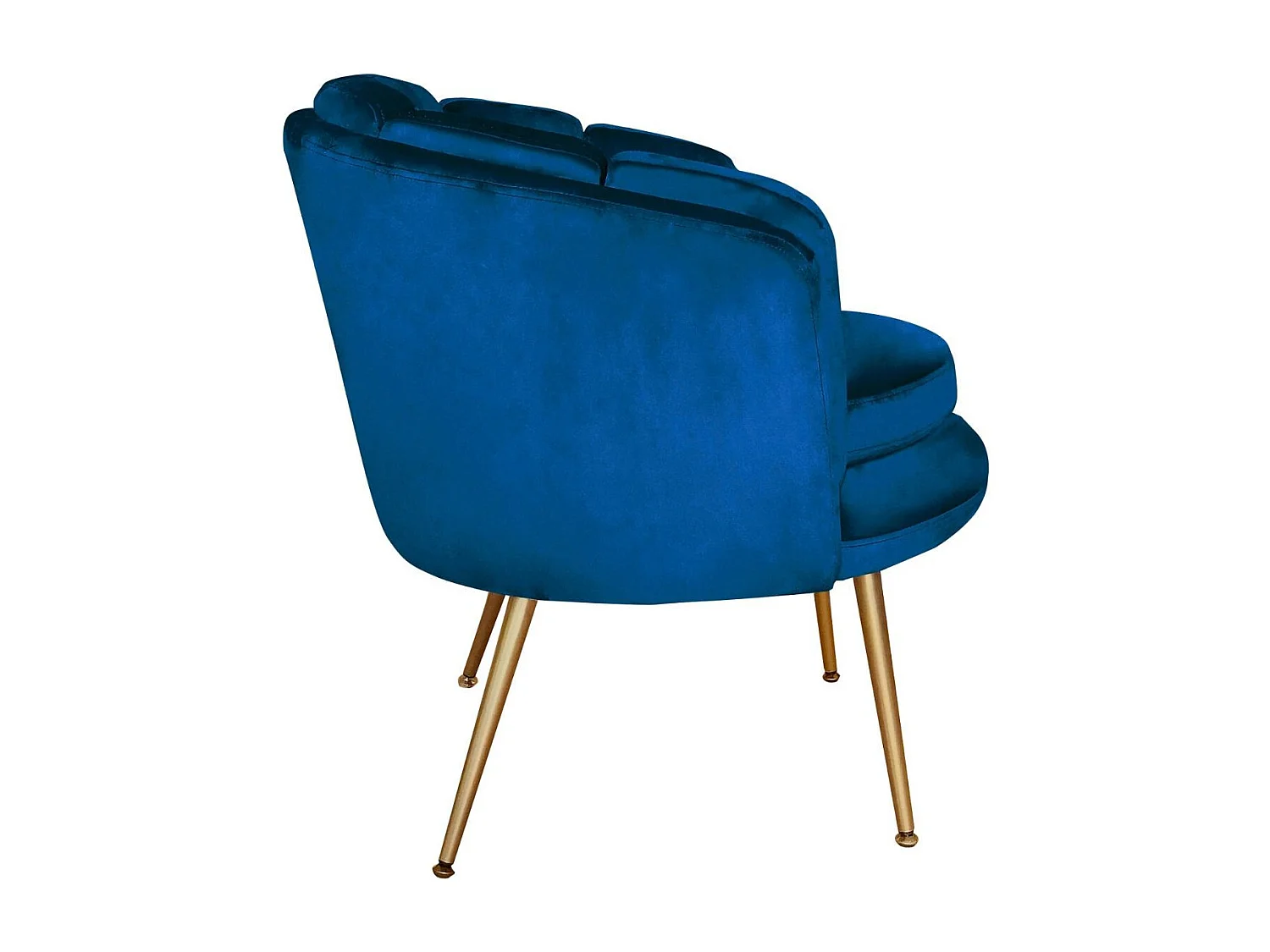 Fauteuil Arrondi en Velours "Dabren" 80cm Bleu