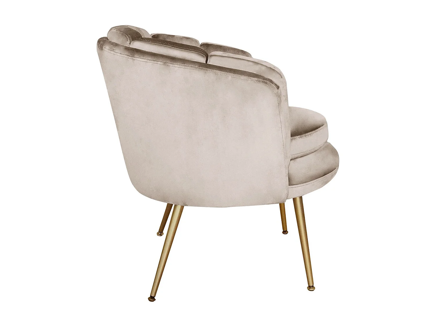 Runder Samt Sessel "Dabren" 80cm Taupe Bequem und Elegant