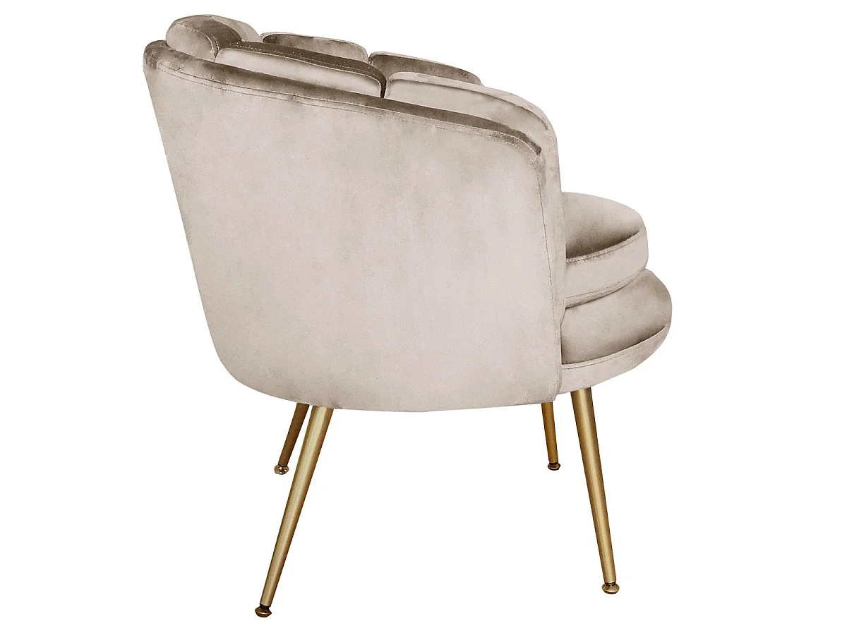 Fauteuil Arrondi en Velours "Dabren" 80cm Taupe