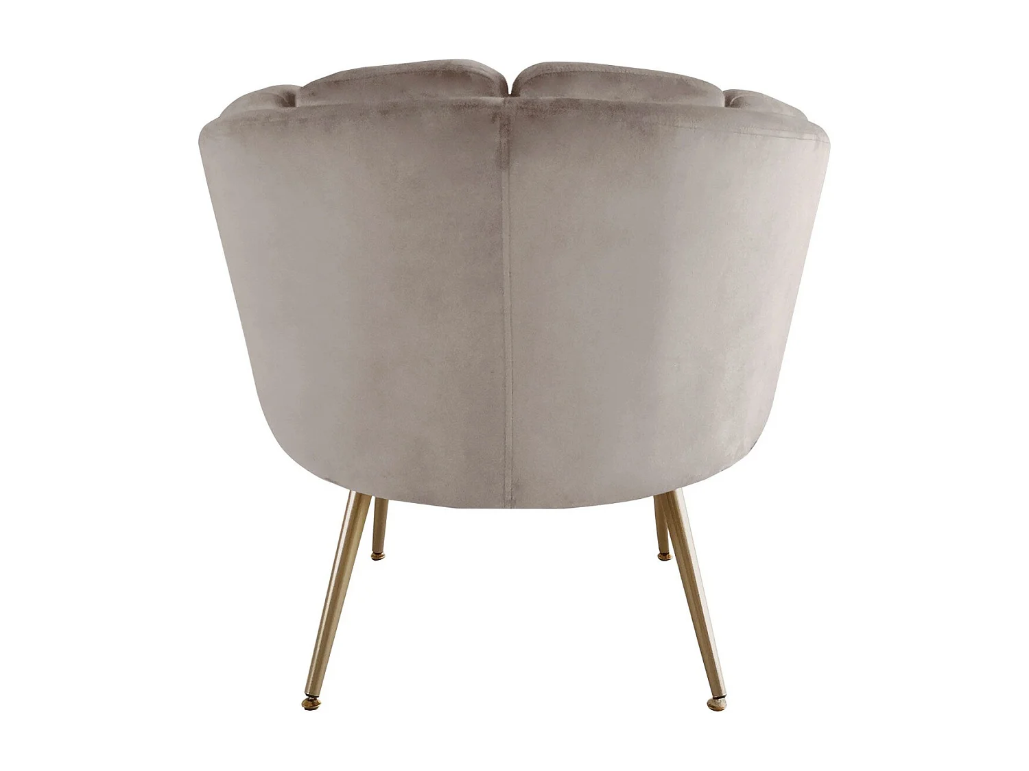 Fauteuil Arrondi en Velours "Dabren" 80cm Taupe