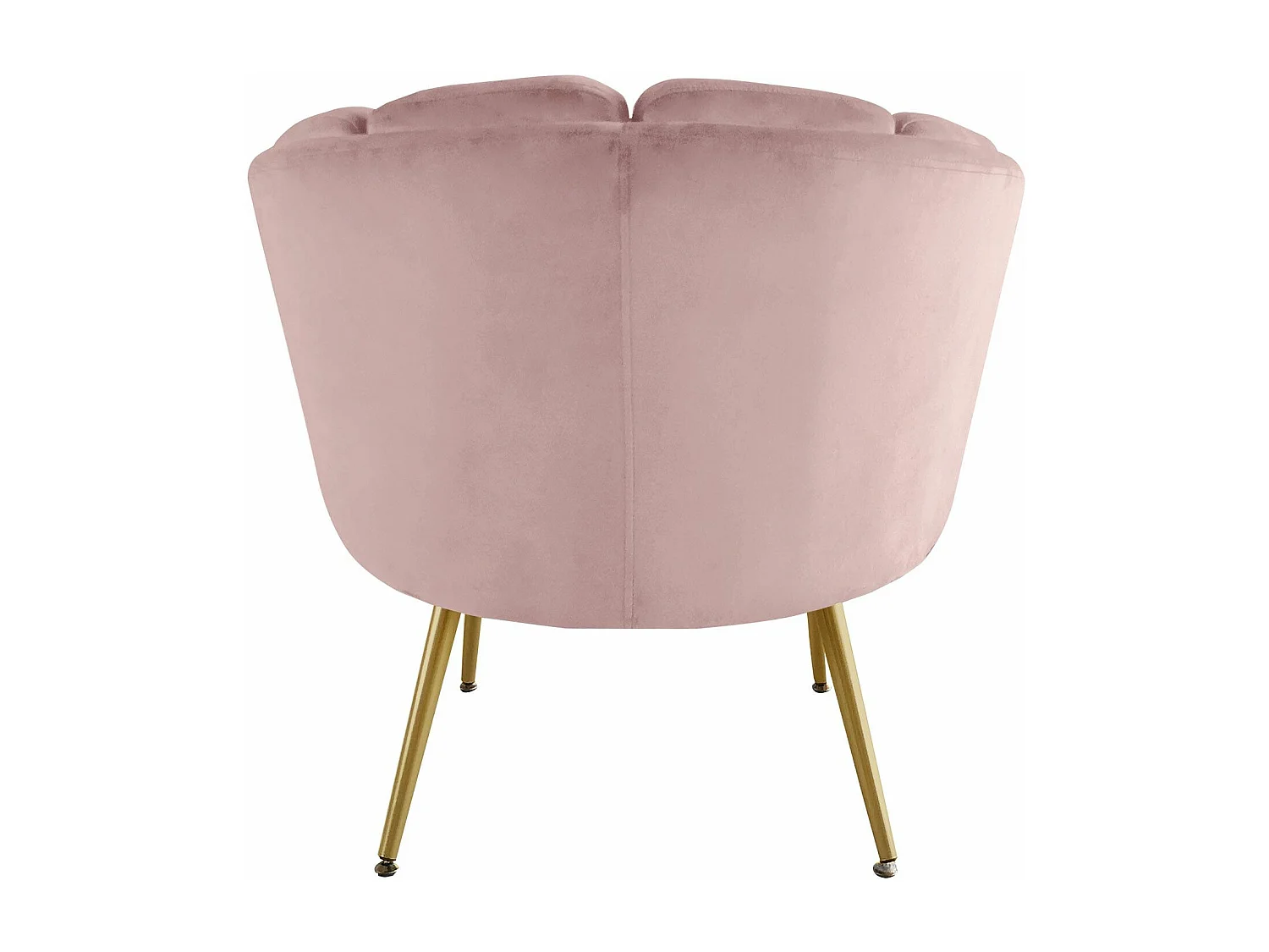 Poltrona arrotondata Brenda in velluto rosa