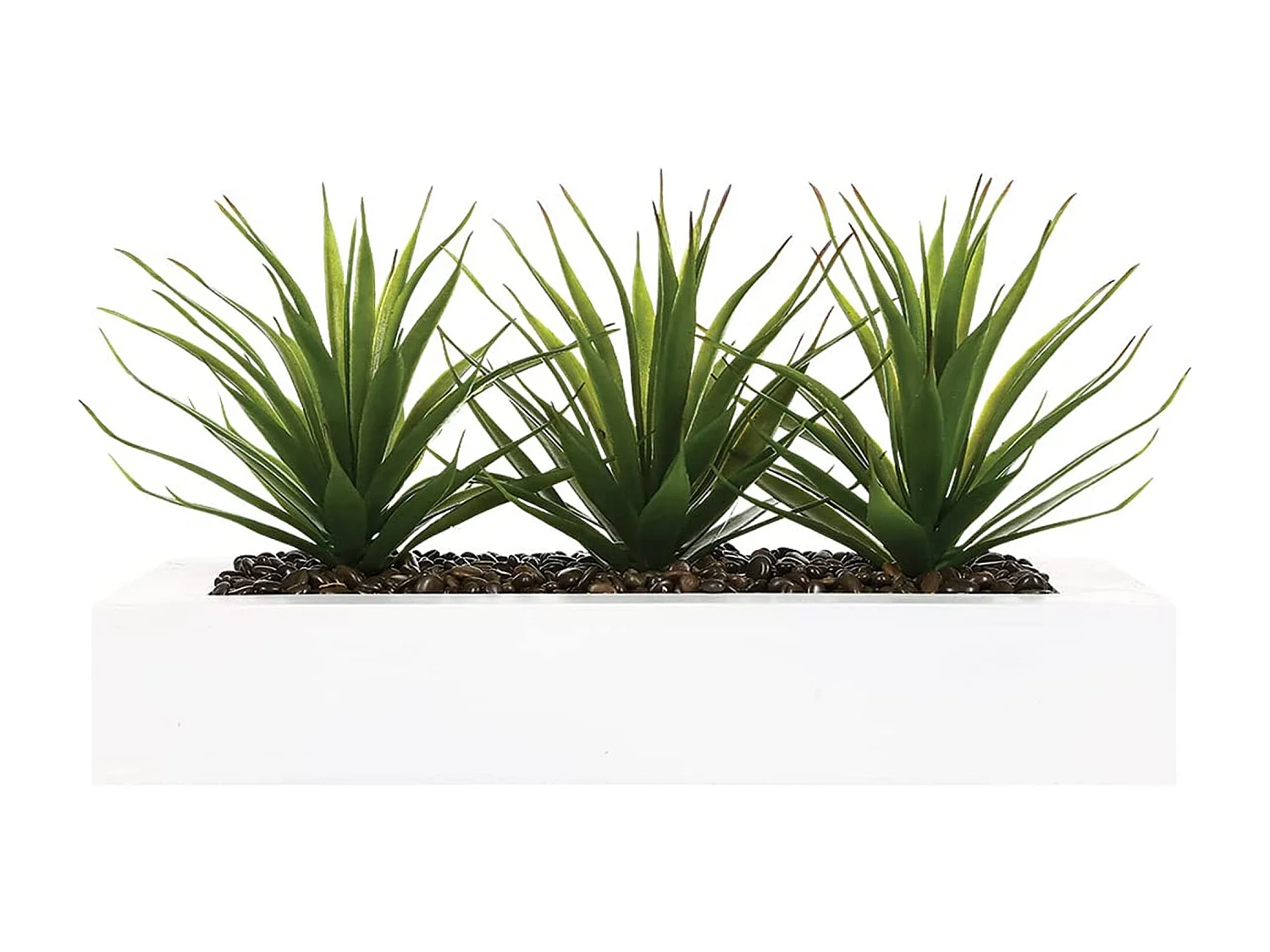 Tafelaufsatz 3 künstliche Aloe Vera H17cm - Weiß -