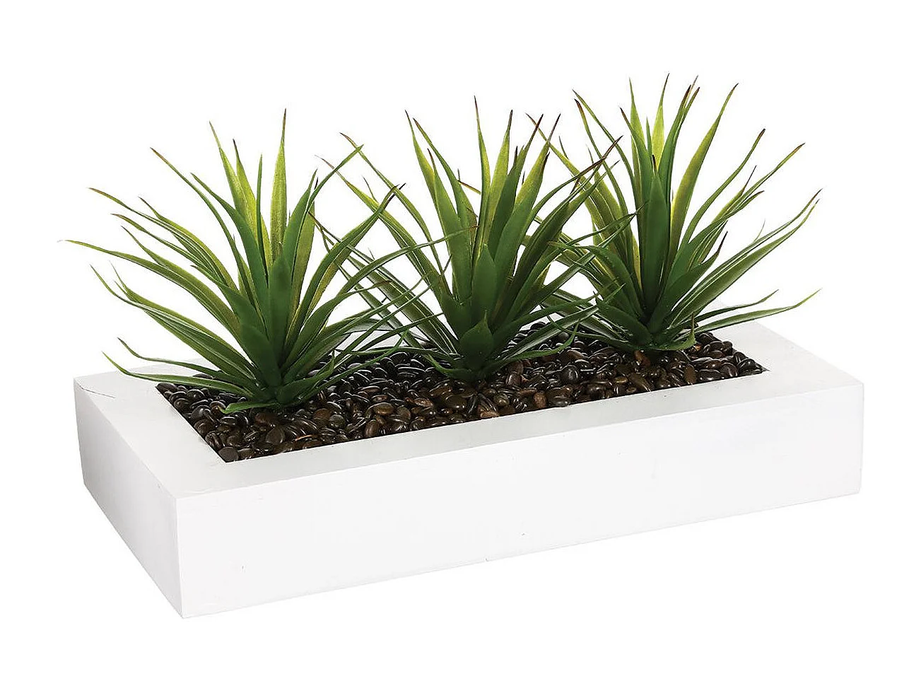 Centre de Table Aloe Vera "Plant" 31cm Blanc