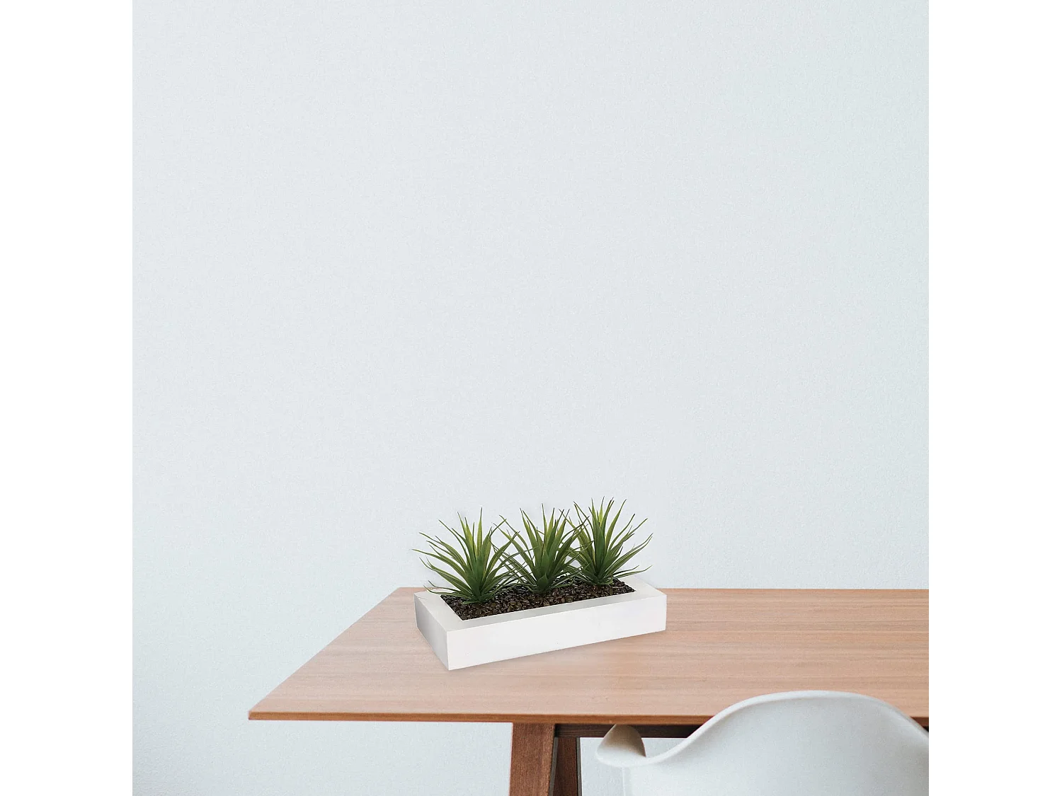 Centre de Table Aloe Vera "Plant" 31cm Blanc