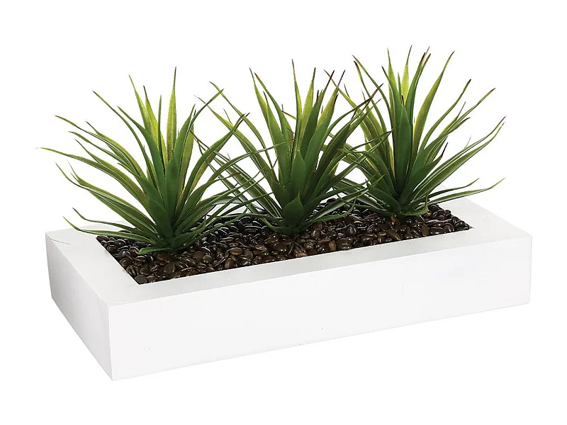 Centre de Table Aloe Vera "Plant" 31cm Blanc