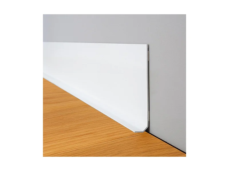 Plinthes PVC adhésives décoratives pour sol - Lot de 10 - 100x8 cm (10m) Blanc - Total White