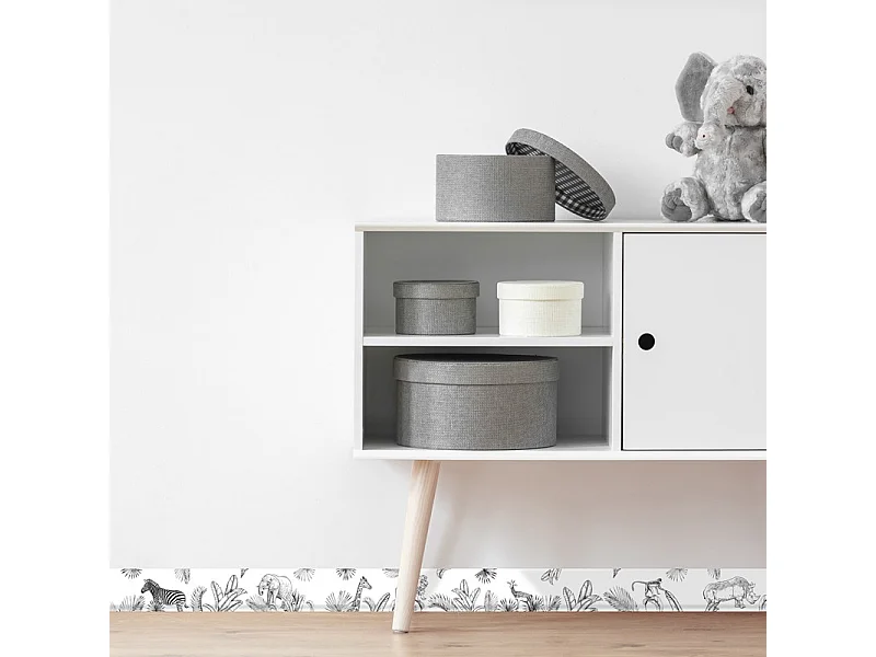 Plinthes PVC adhésives décoratives pour sol - Lot de 10 - 100x8 cm (10m) Noir - chambre d'enfant