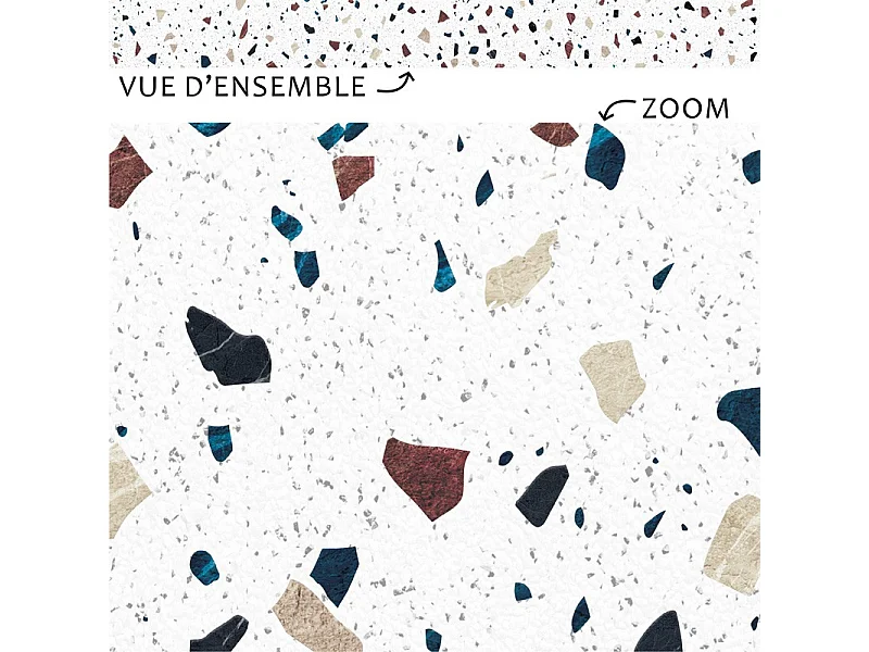 Plinthes PVC adhésives décoratives pour sol - Lot de 25 - 200x8 cm (50m) Blanc - Terrazzo