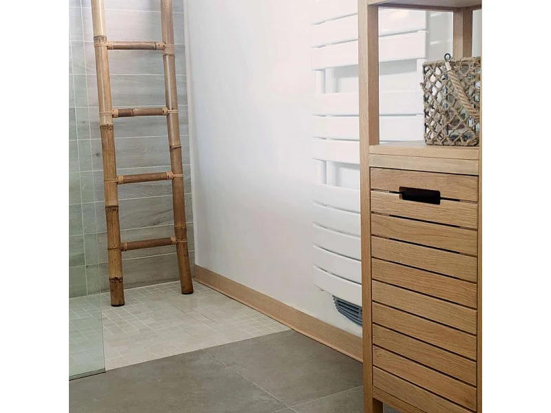 Plinthes PVC adhésives décoratives pour sol - Lot de 25 - 200x8 cm (50m) Beige - Effet Bois Chêne Clair